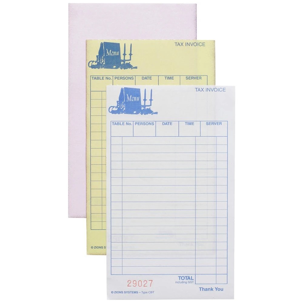 1 Zions Carbonless Triplicate Restaurant Docket Book, 1 of 1