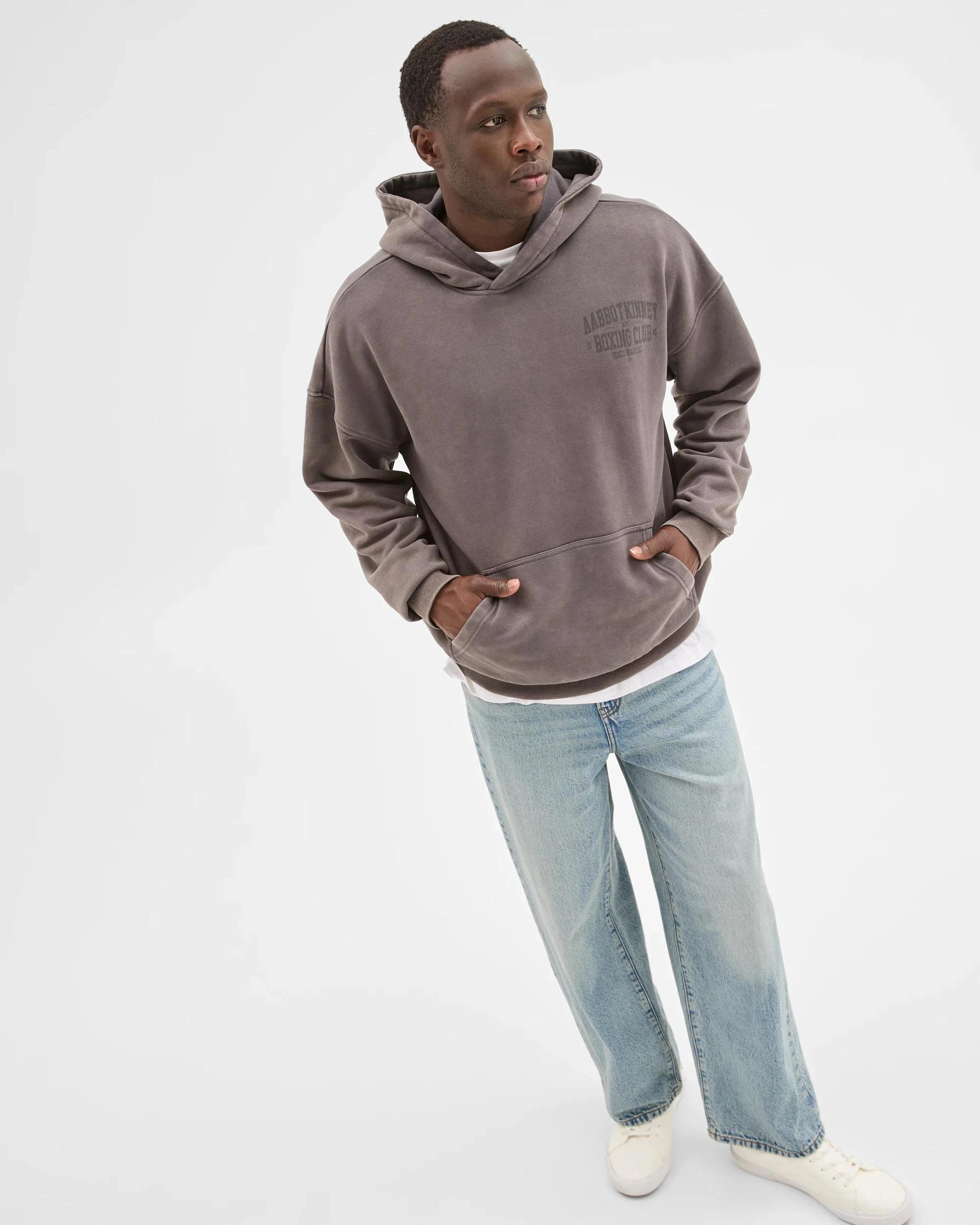 4 Commons Australian Cotton Blend Heavyweight Graphic Hoodie GREY, 4 of 7