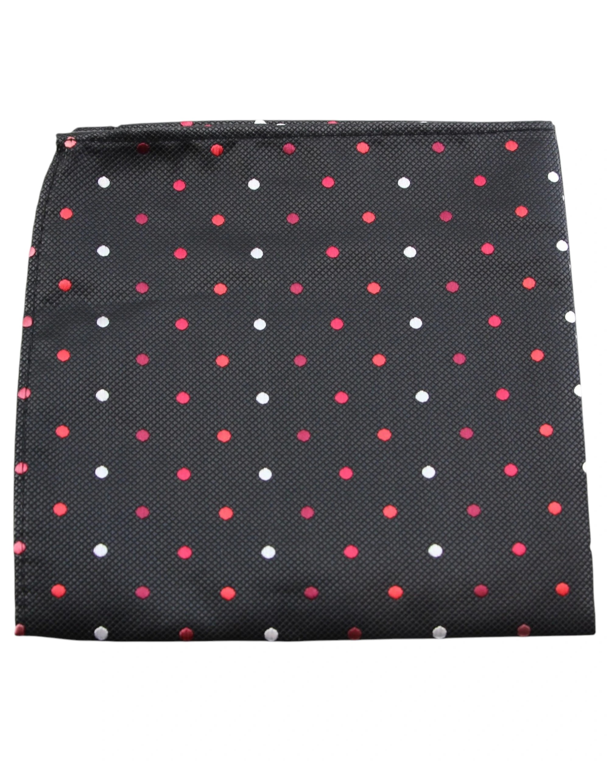 1 Zasel Mens Black Snake Pattern Small Polka Dot Silk Pocket Square - Multi, 1 of 3