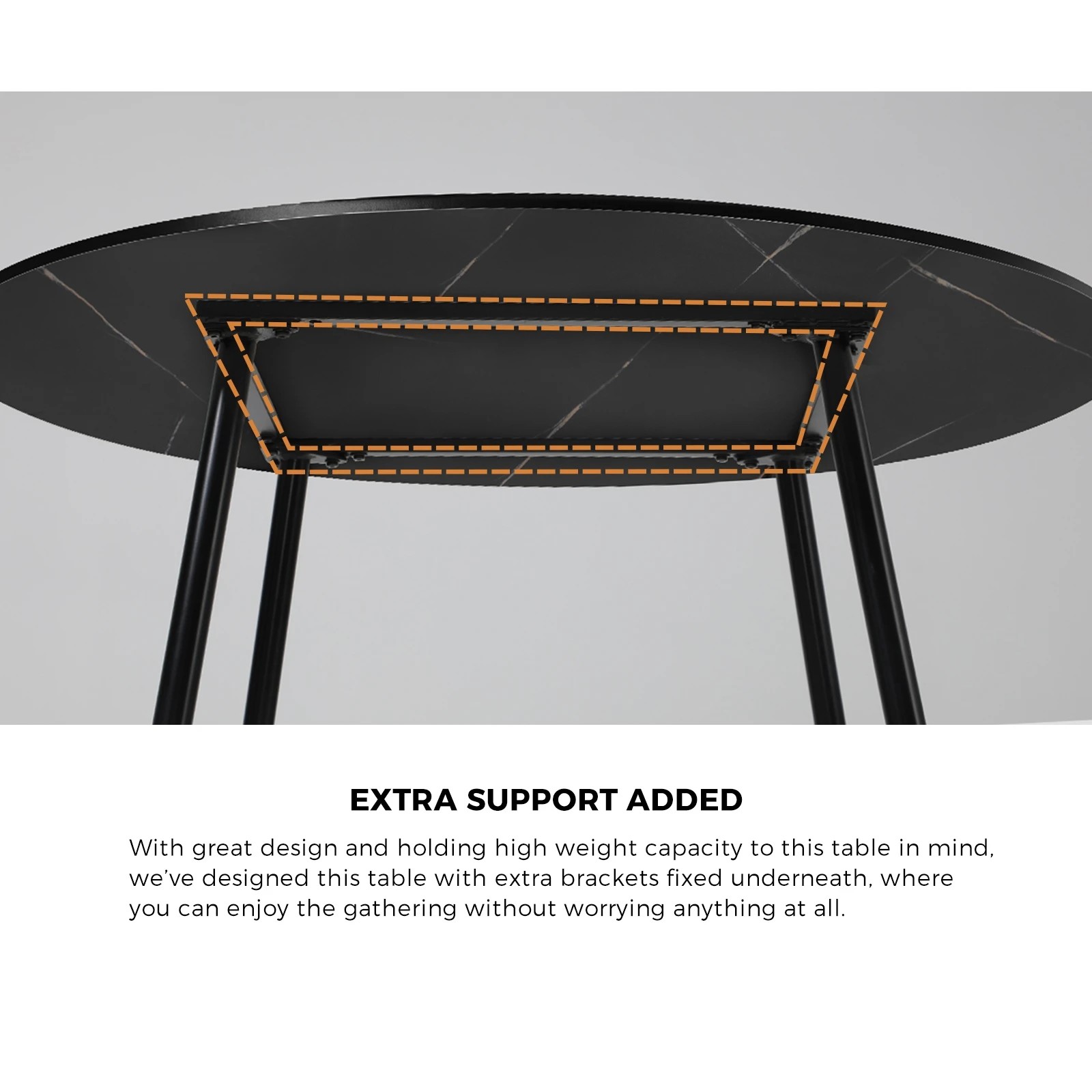 4 Oikiture 110cm Round Dining Table with 4PCS Dining Chairs Birch Timber - Black, 4 of 9