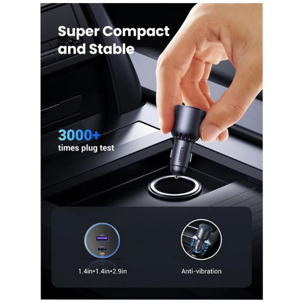 6 UGREEN 63W 2-Port Car Charger Black, 6 of 7