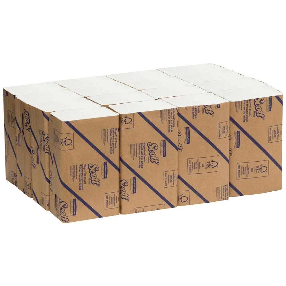 1 Scott Interfold Paper Towel 26.6 x 23.6 cm 250 Sheets x 16, 1 of 3