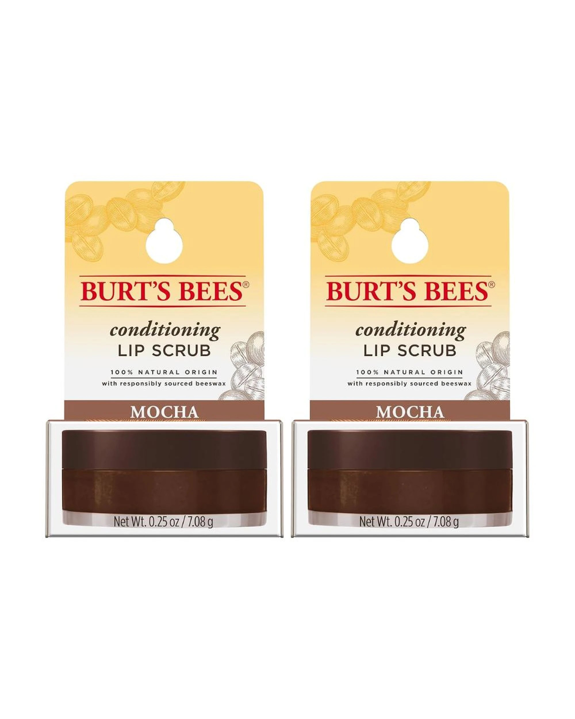 1 2 x Burt's Bees Conditioning Lip Scrub 7.08g - Mocha, 1 of 5