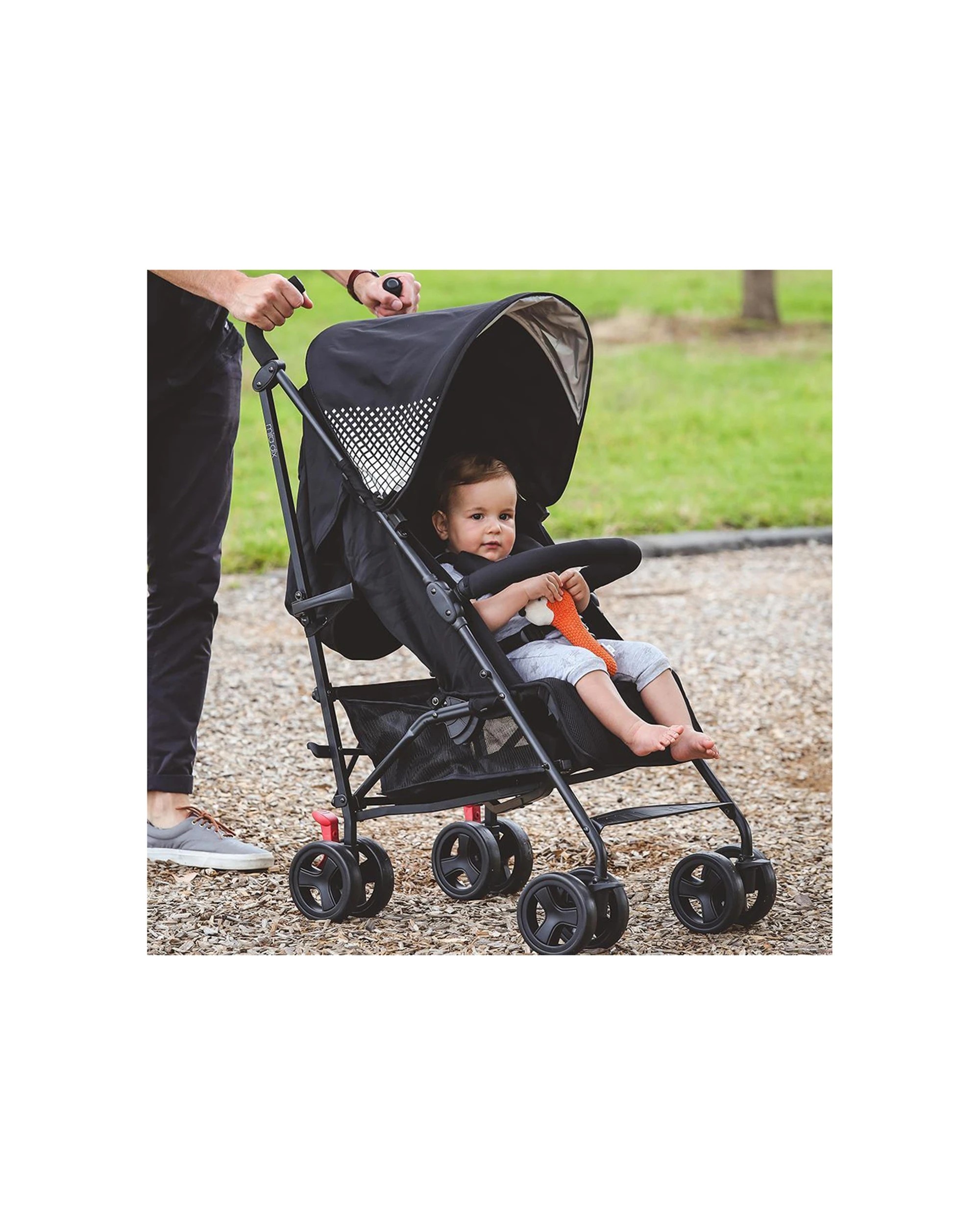 6 Bebe Care Mira DLX Stroller Lightweight 4 Position Recline Birth-36 Months - Black, 6 of 7
