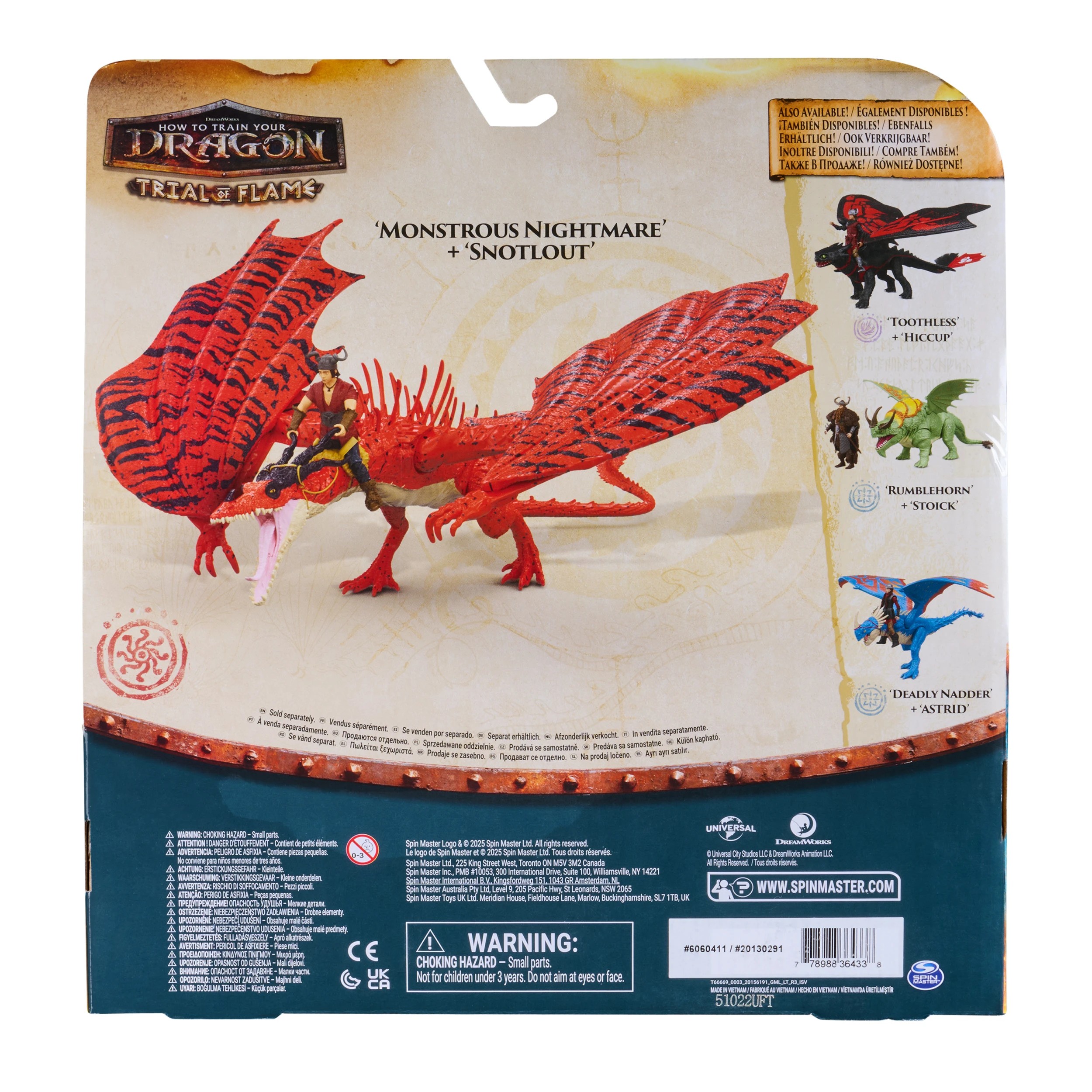 8 Dreamworks How to Train Your Dragon Trial of Flame Monstrous Nightmare and Snotlout Action Figure Set, 8 of 8