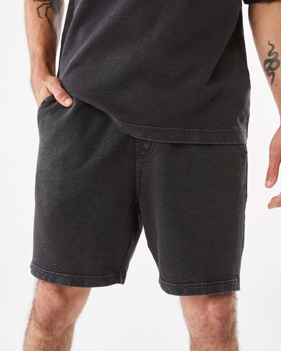 Elastic Waistband Washed Terry Shorts