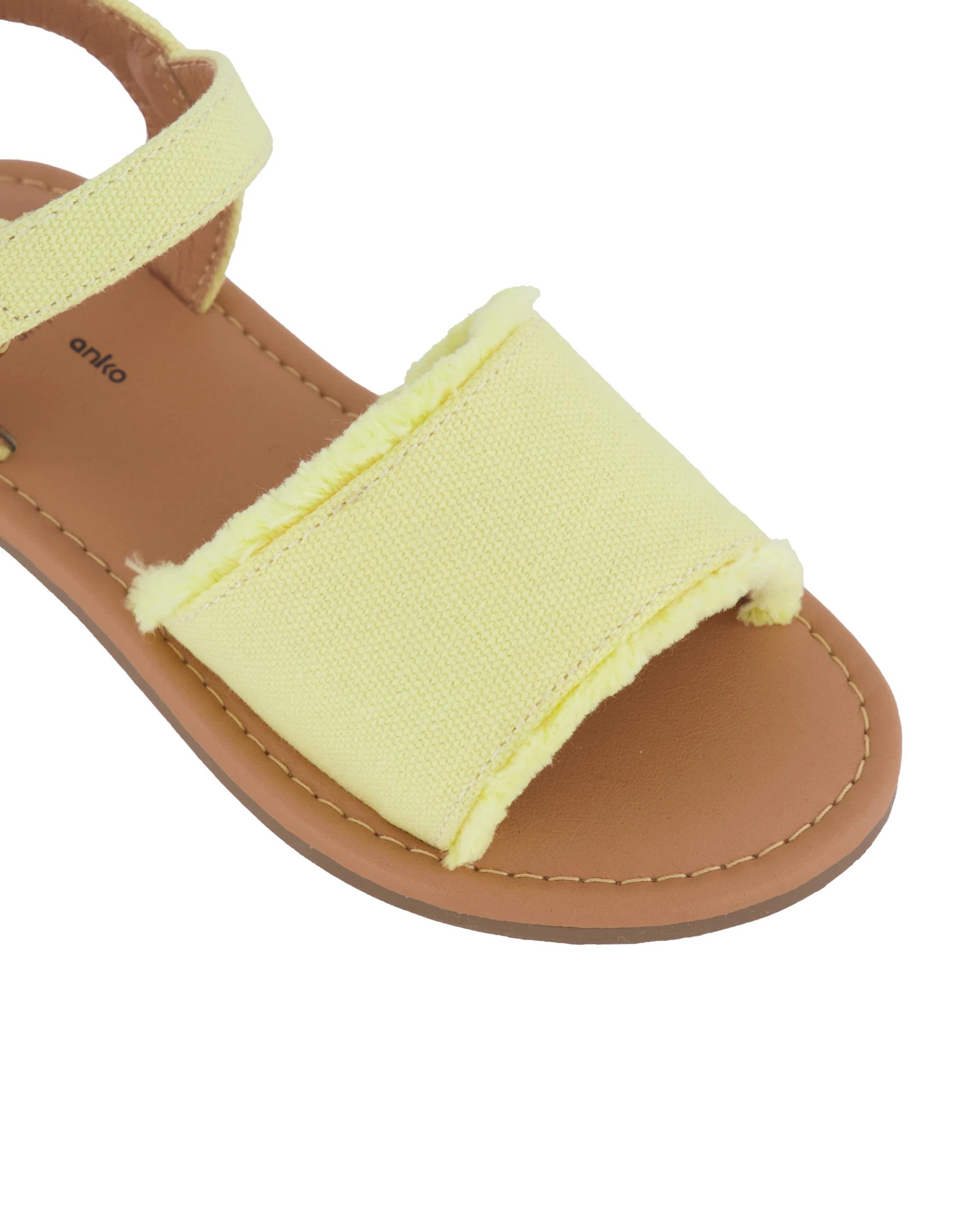 4 Junior Canvas Sandals Lemon, 4 of 4