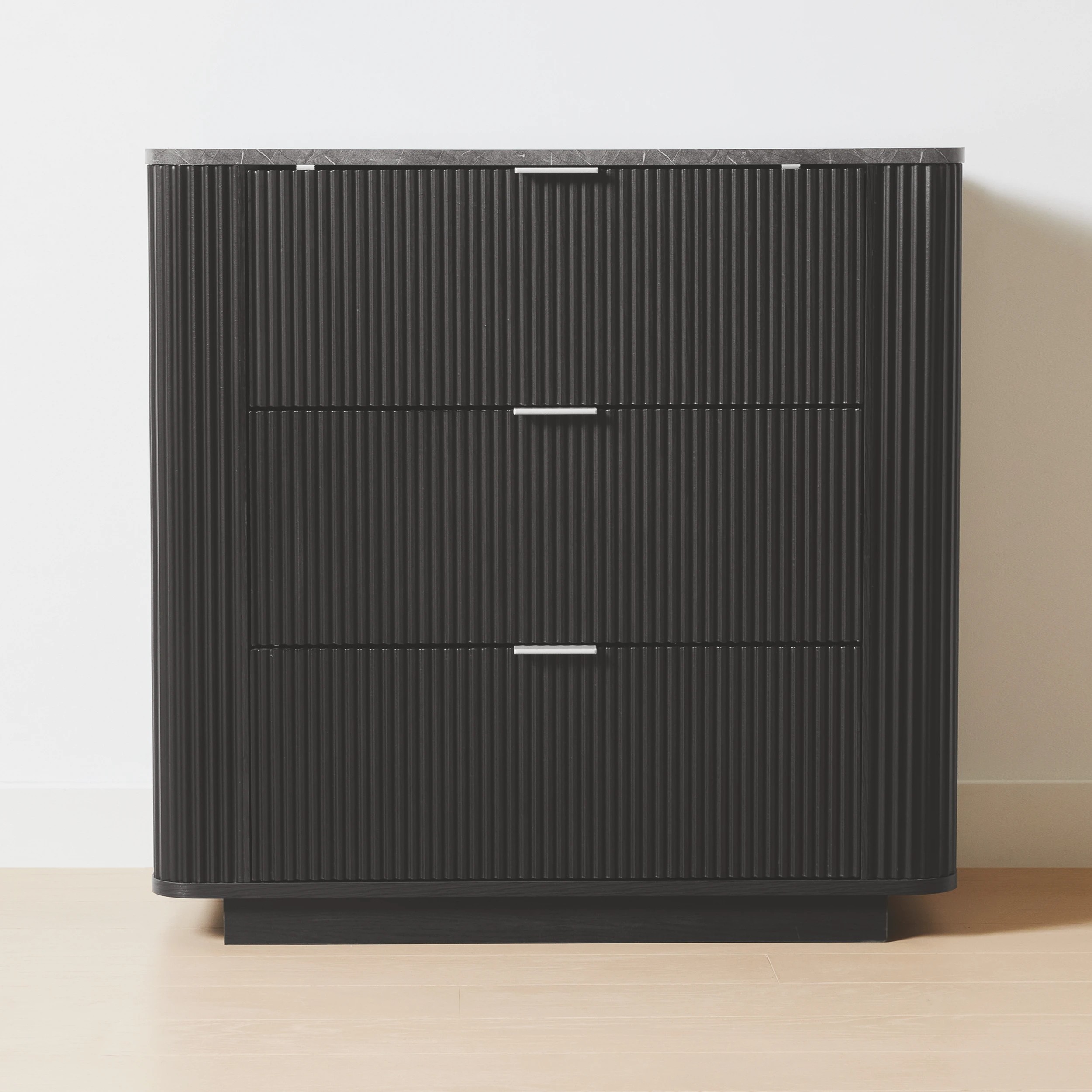 1 Claire 3 Drawer Chest - Black, 1 of 6