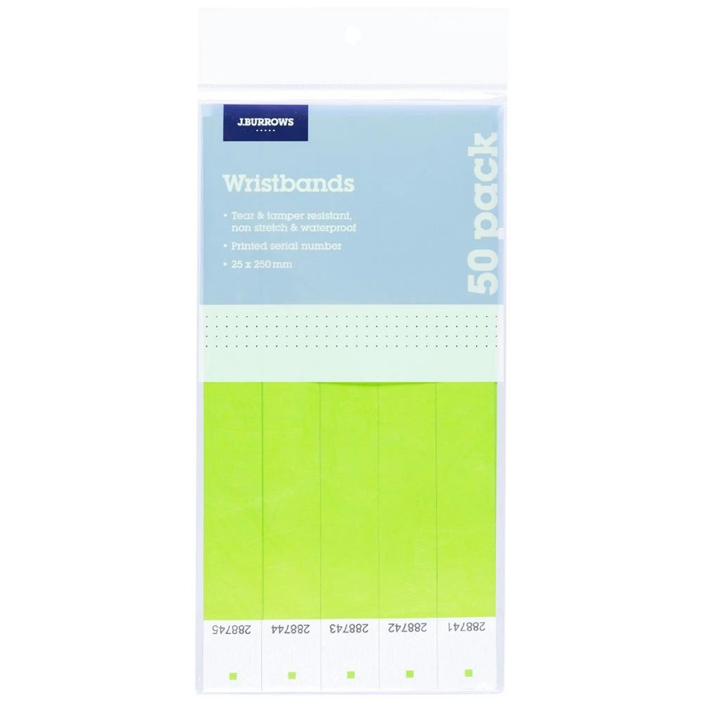 1 J.Burrows Wristbands Green 50 Pack, 1 of 2