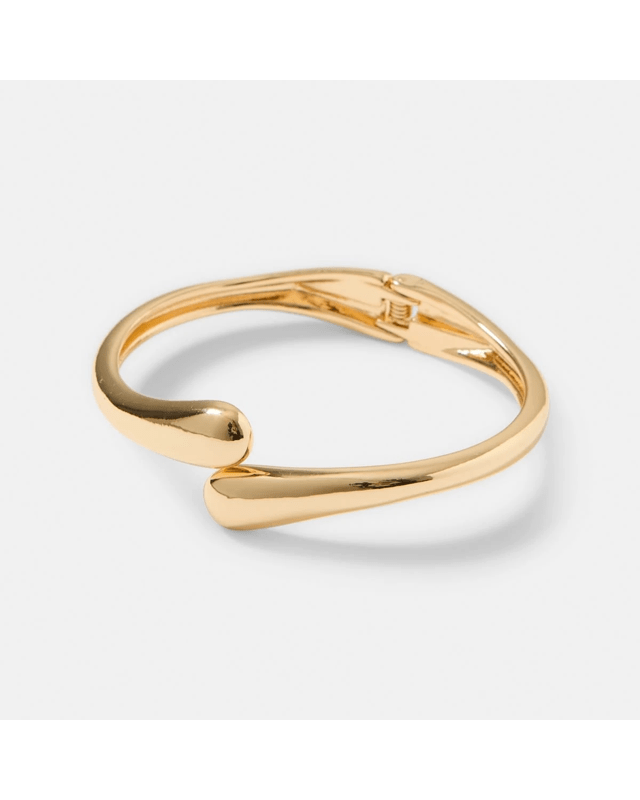 Teardrop Hinged Cuff Bracelet - Gold 