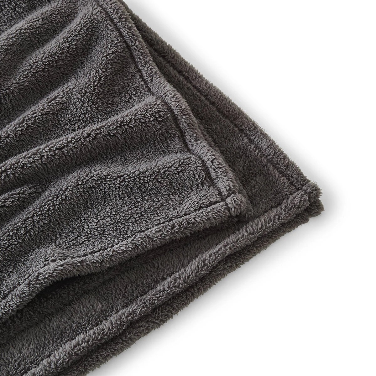 5 Teddy Fleece Throw - Charcoal, 5 of 6