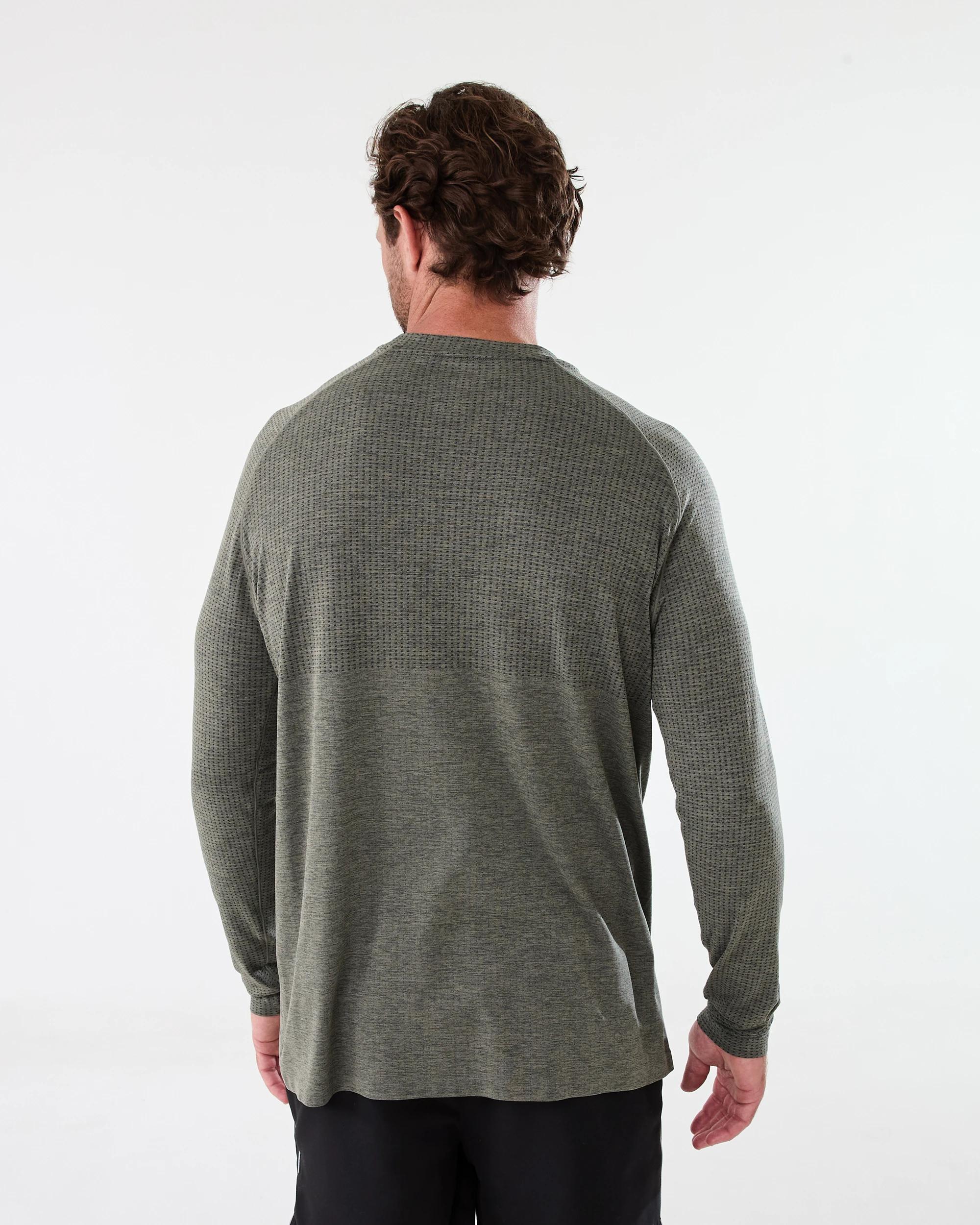 3 Active Mens Movement Long Sleeve T-shirt Grn Marle, 3 of 5