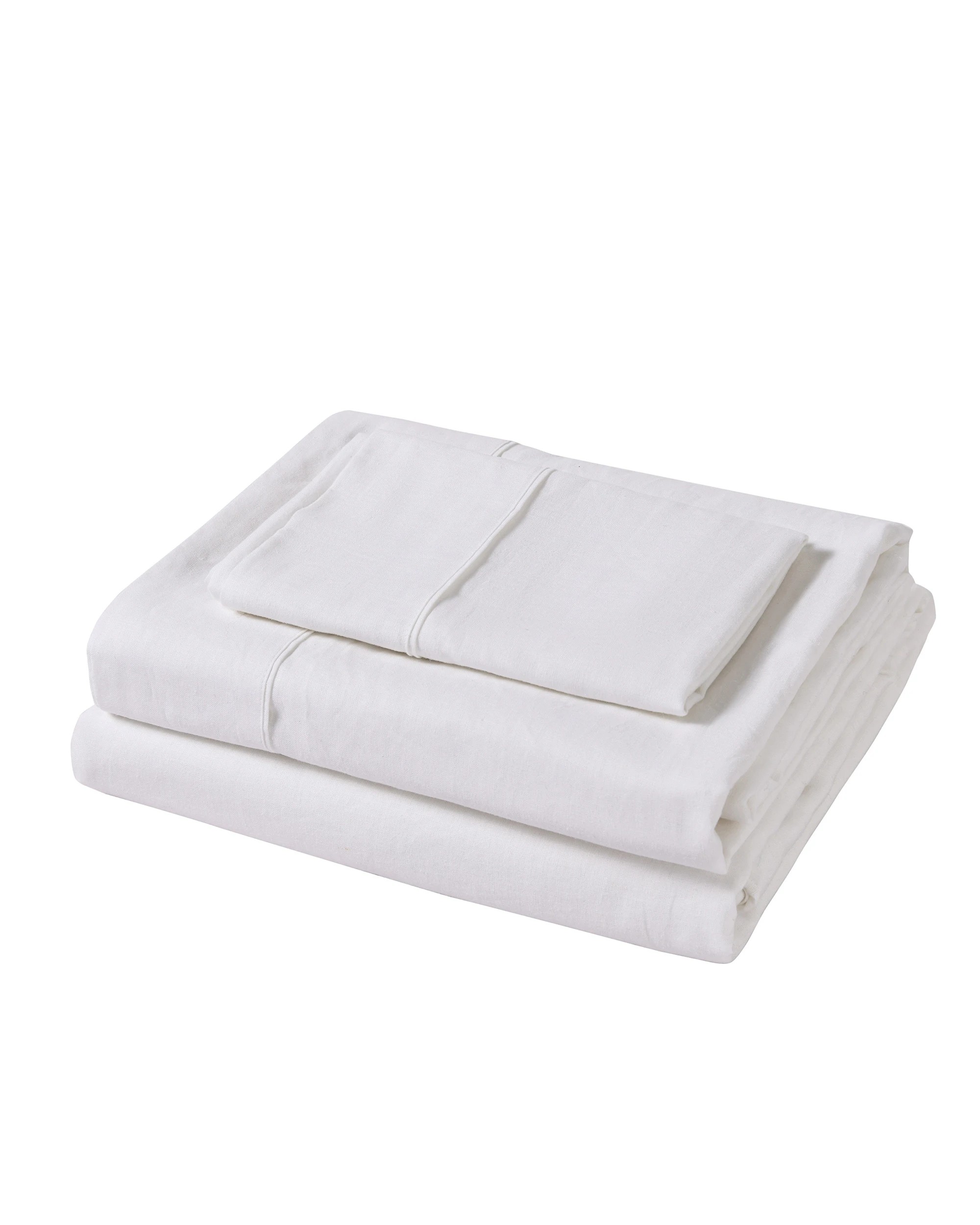 7 Dreamaker Linen Cotton Sheet Set - Single Bed - White, 7 of 9