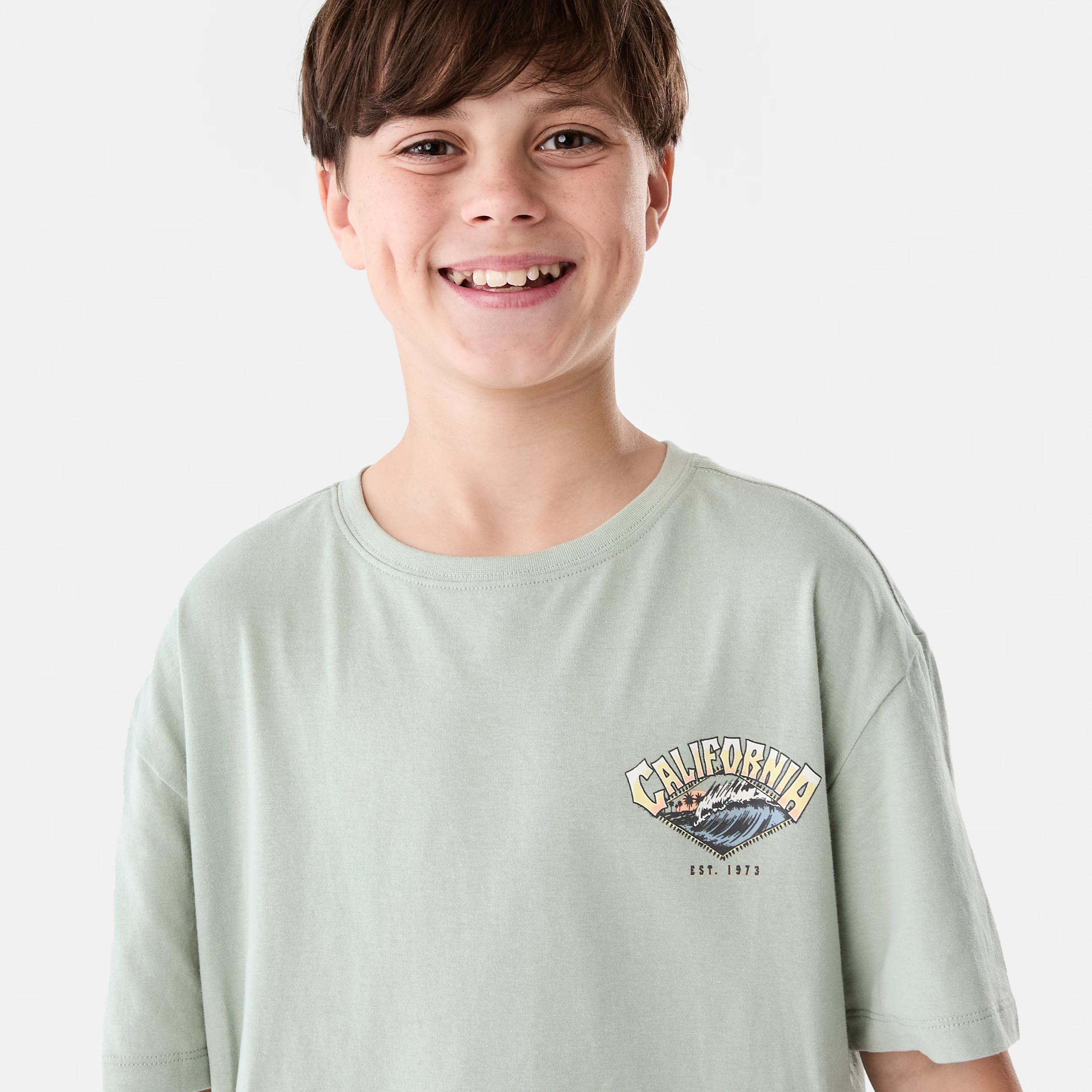 3 Short Sleeve Graphic Print T-shirt CALIFORNIA SURF AQUA GREY, 3 of 7
