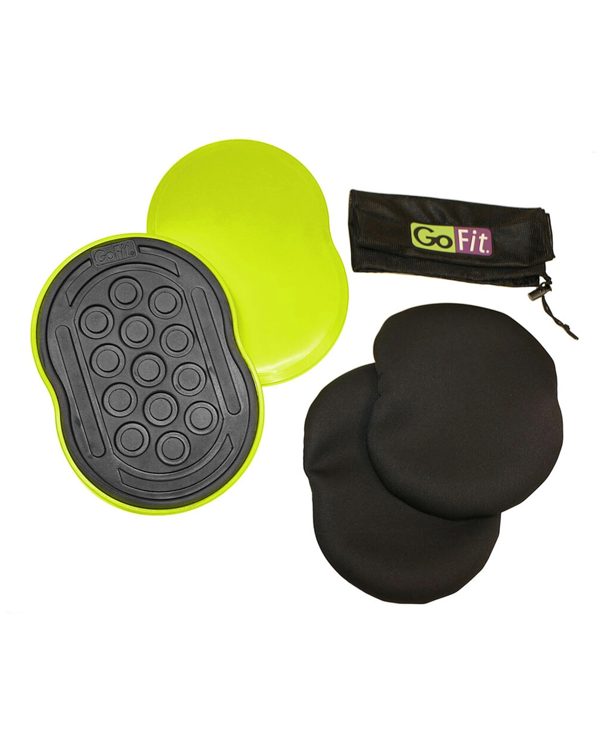 2 GoFit Go Slides Exercise Sliding Mat Stability Trainer Home Gym 2 Piece Set - Black, 2 of 5