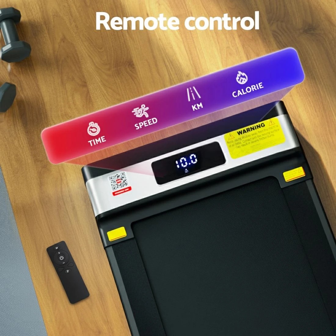 6 Everfit Treadmill Electric Walking Pad Under Desk Home Gym Fitness Foldable - Black, 6 of 6