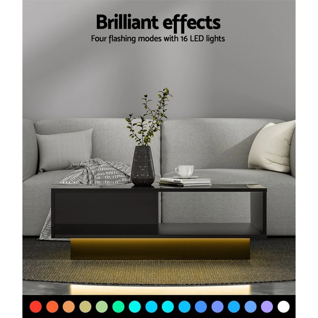 5 Artiss Coffee Table Led Lights - Black, 5 of 7