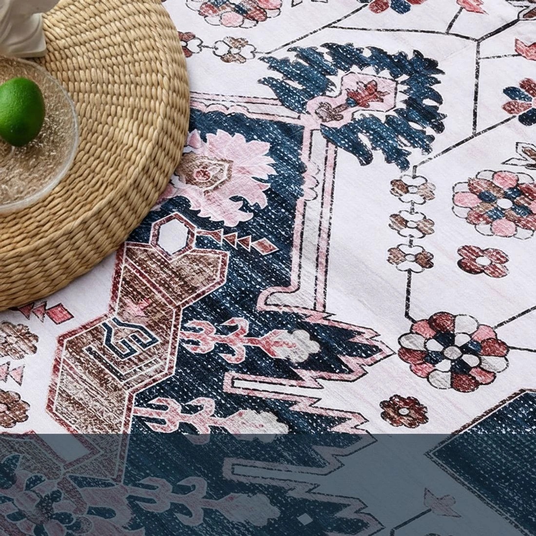 6 Artiss Floor Rug 160X230cm Large Washable Persian Area Rug Living Room - Blue, 6 of 9