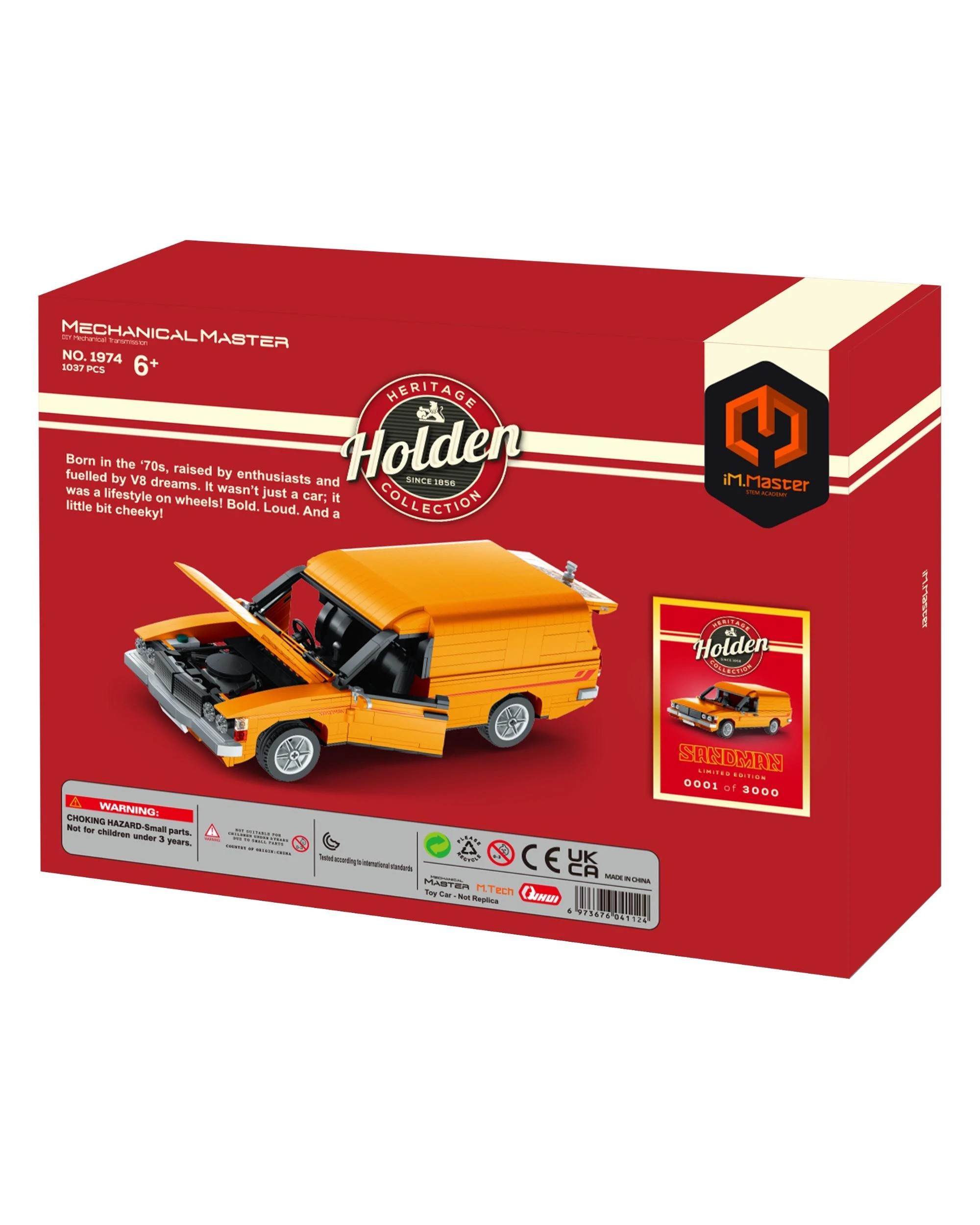 7 iM.Master Mechanical Master Limited Edition Holden HZ Sandman Orange 1037 Piece Model Kit - 1974 - Orange, 7 of 7