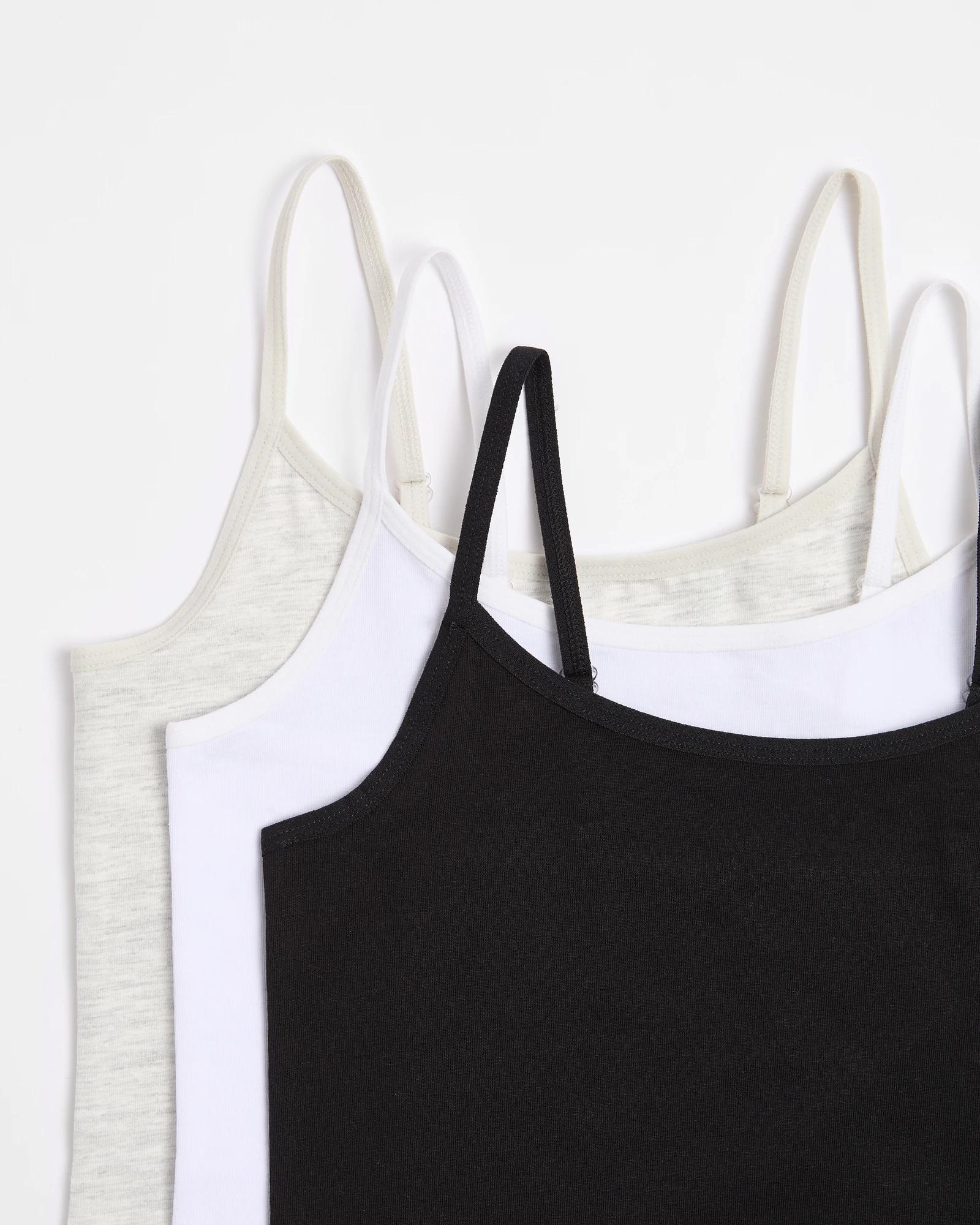 2 Girls Maxx Singlets 3 Pack BLACK/WHITE/GREY, 2 of 2