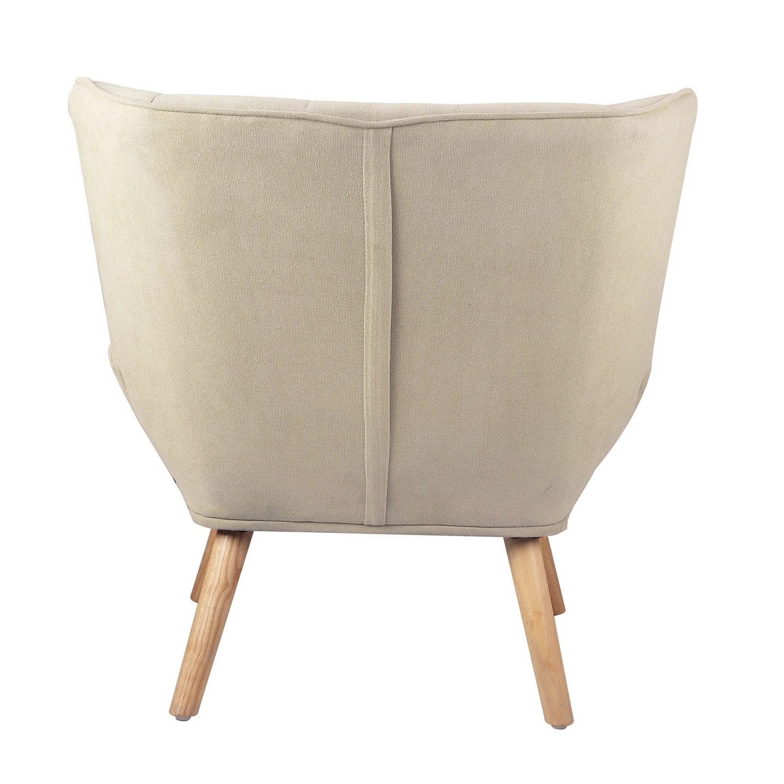 9 Oikiture 2x Armchair Accent Chairs Sofa Lounge Fabric Upholstered Tub - Beige, 9 of 10