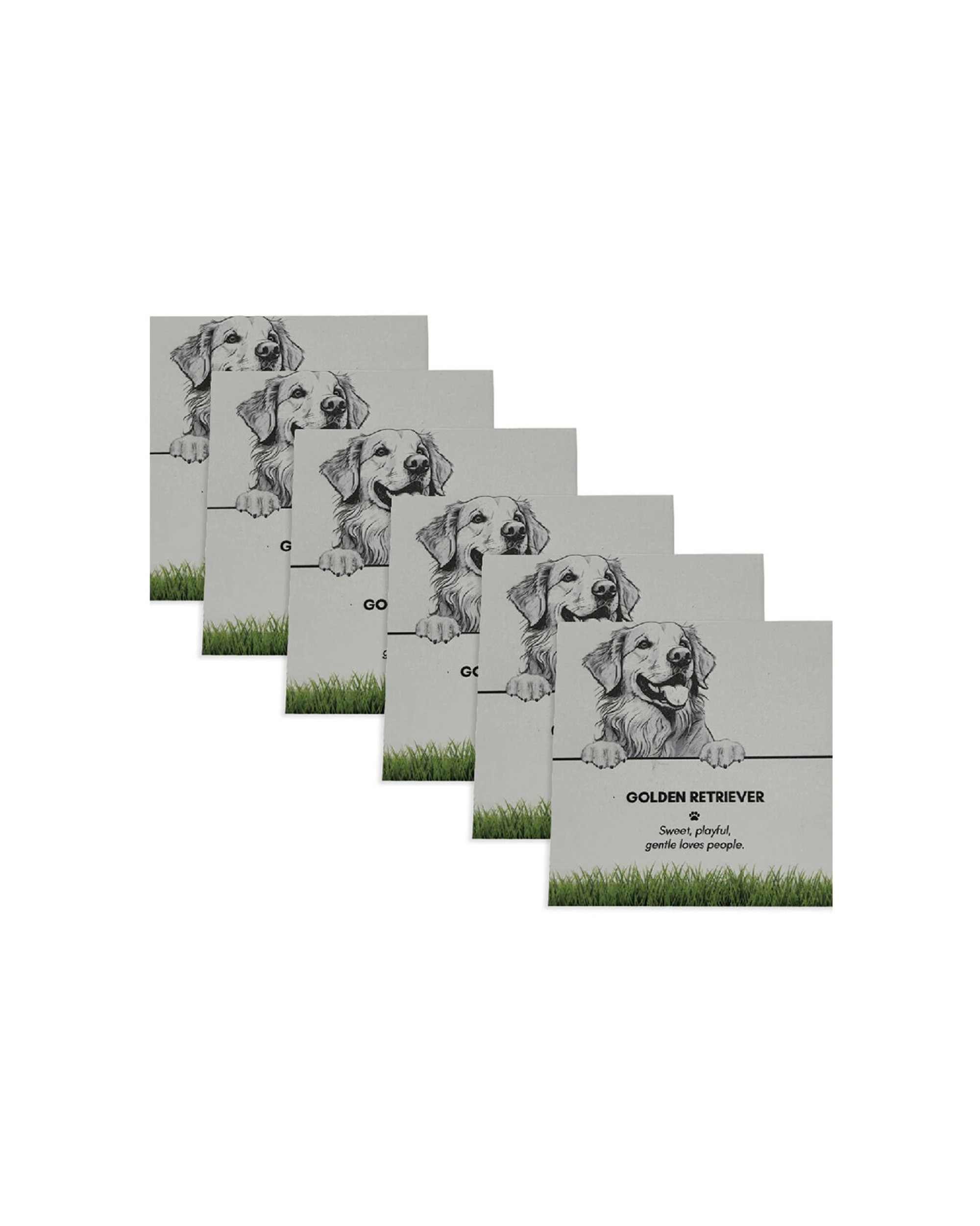 1 Bramble Bay 6PK Pet Kitchen Coaster Golden Retriever Dog Lover Set - Multi, 1 of 2