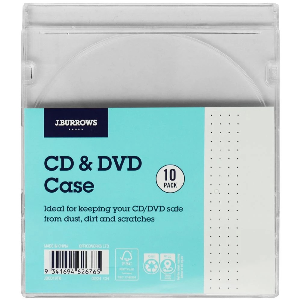 1 J.Burrows Jewel CD Case Clear 10 Pack, 1 of 6