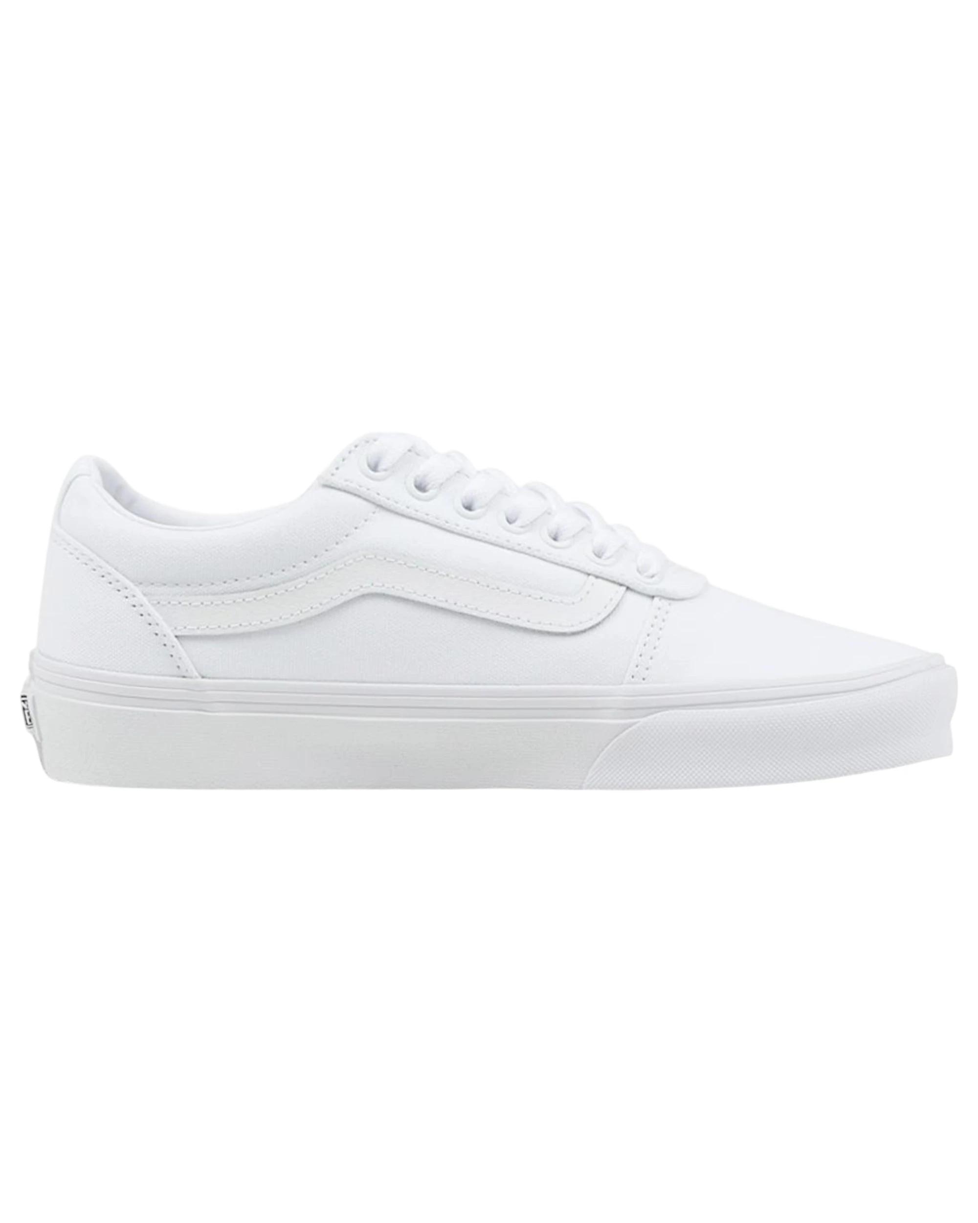 1 Vans Mens Ward Low Top Canvas White/ White Lace Up Shoes White, 1 of 5