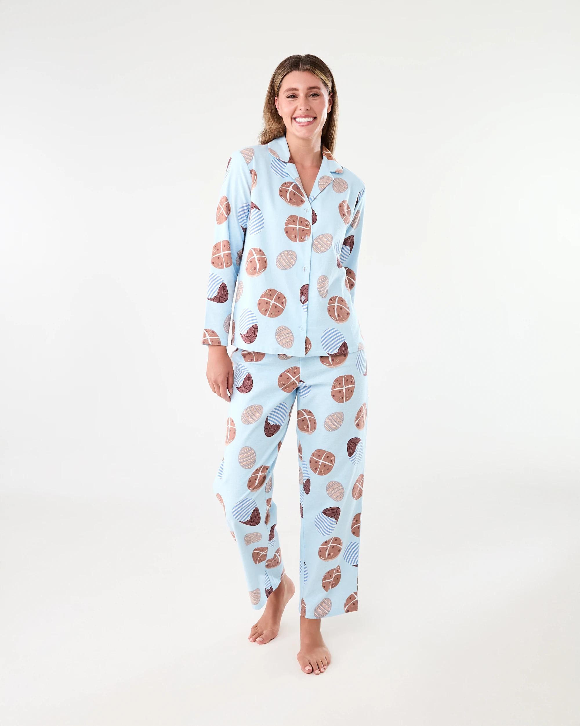 1 Family Matching Easter Cotton Flannel Pyjama Set Blu Sweets, 1 of 7