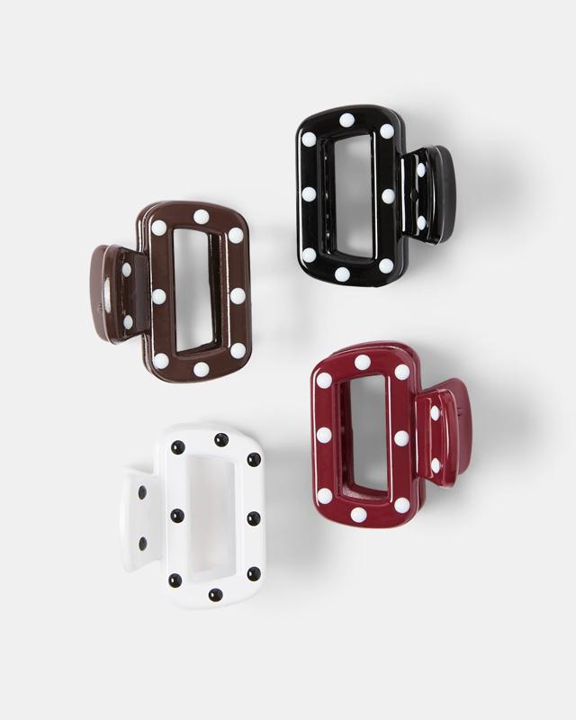 4 Pack Mini Polka Claw Hair C
