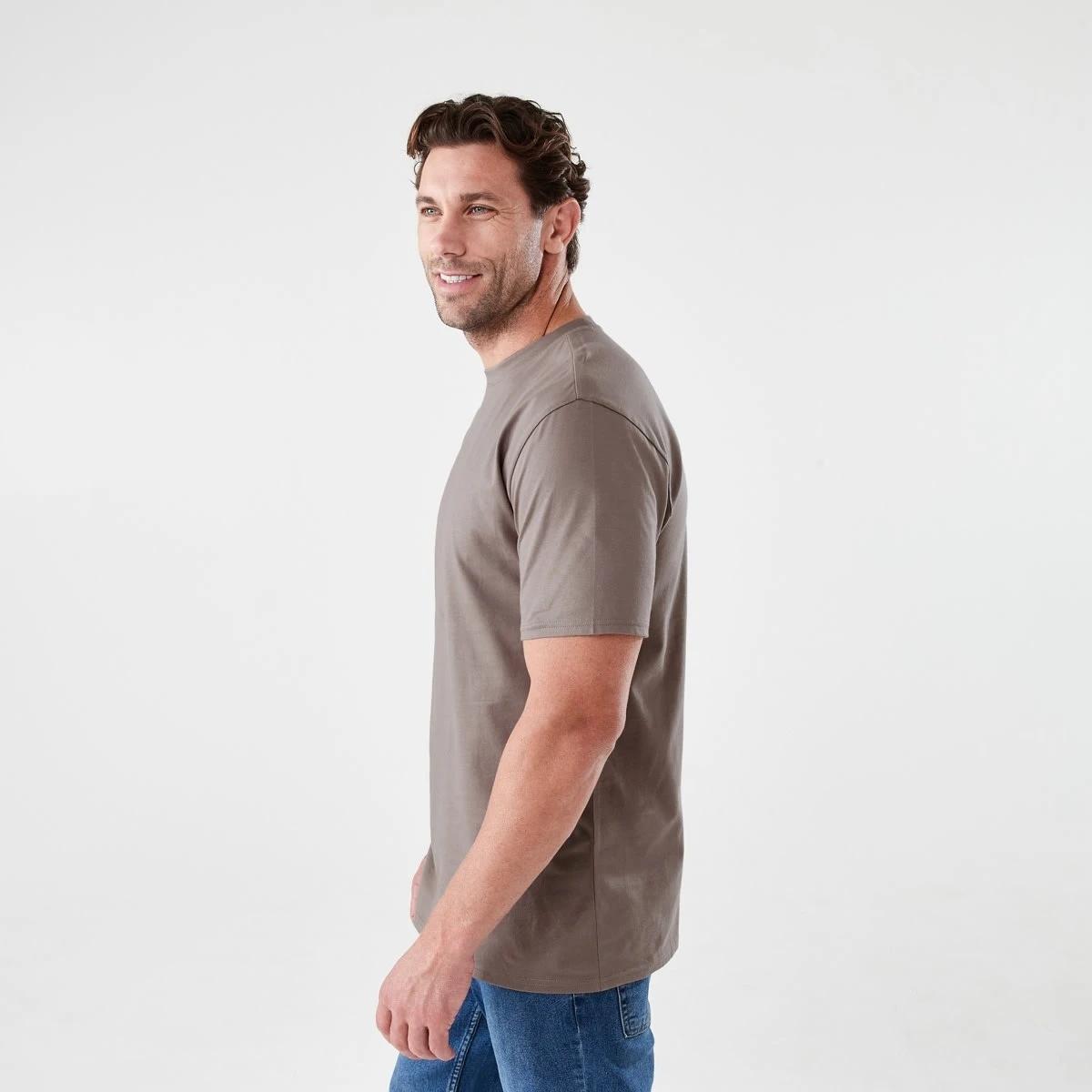 2 Australian Cotton Crew Neck T-shirt DRIFT BROWN, 2 of 5