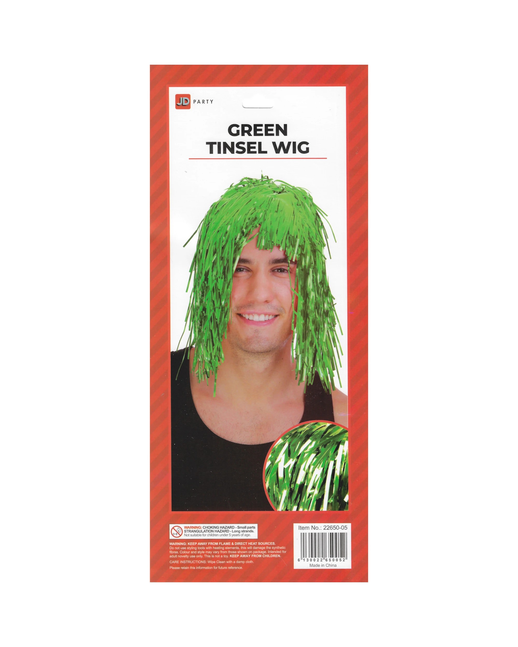 2 Partyrama Tinsel Wig - Green, 2 of 2