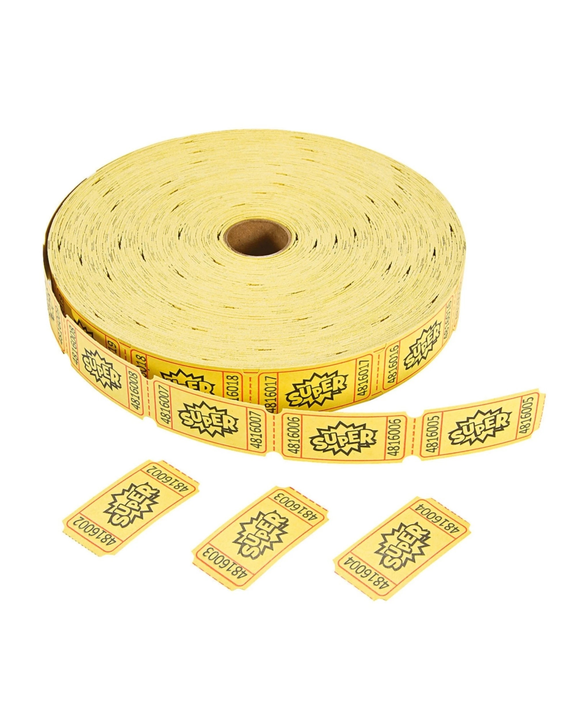 1 Partyrama Super Ticket Roll Yellow 2000 Tickets, 1 of 1