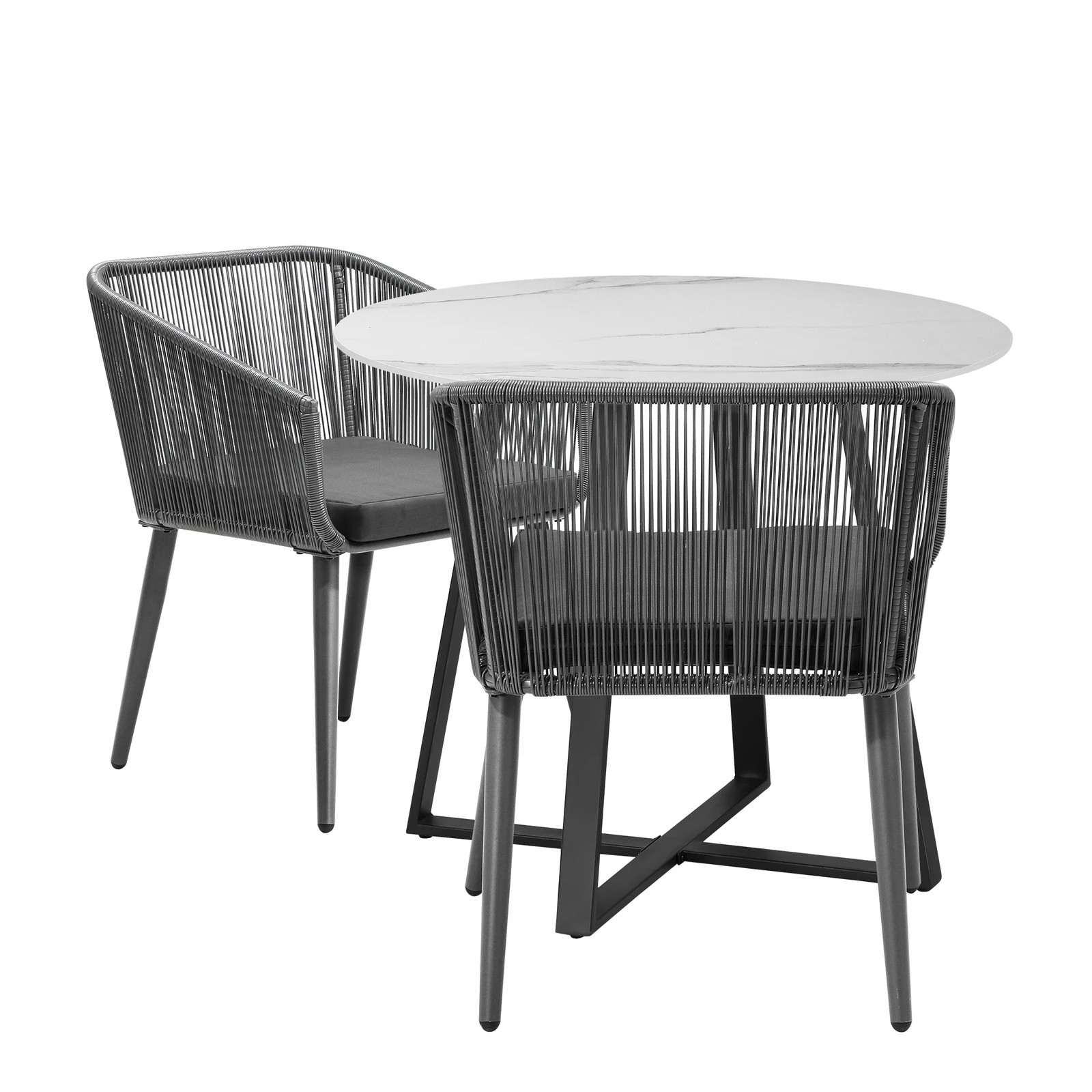 7 Livsip 3x Outdoor Dining Setting Sintered Stone Table Patio Furniture Bistro Set - Multi, 7 of 10
