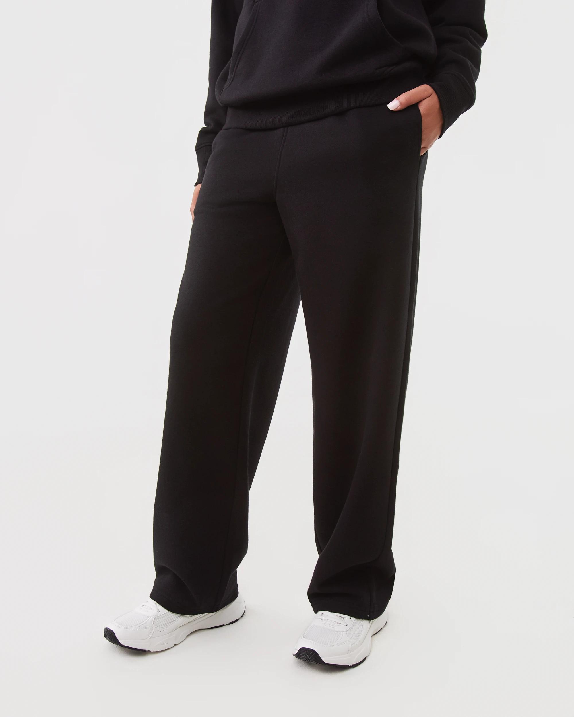 1 Active Womens Essential Straight Leg Trackpants Black, 1 of 6