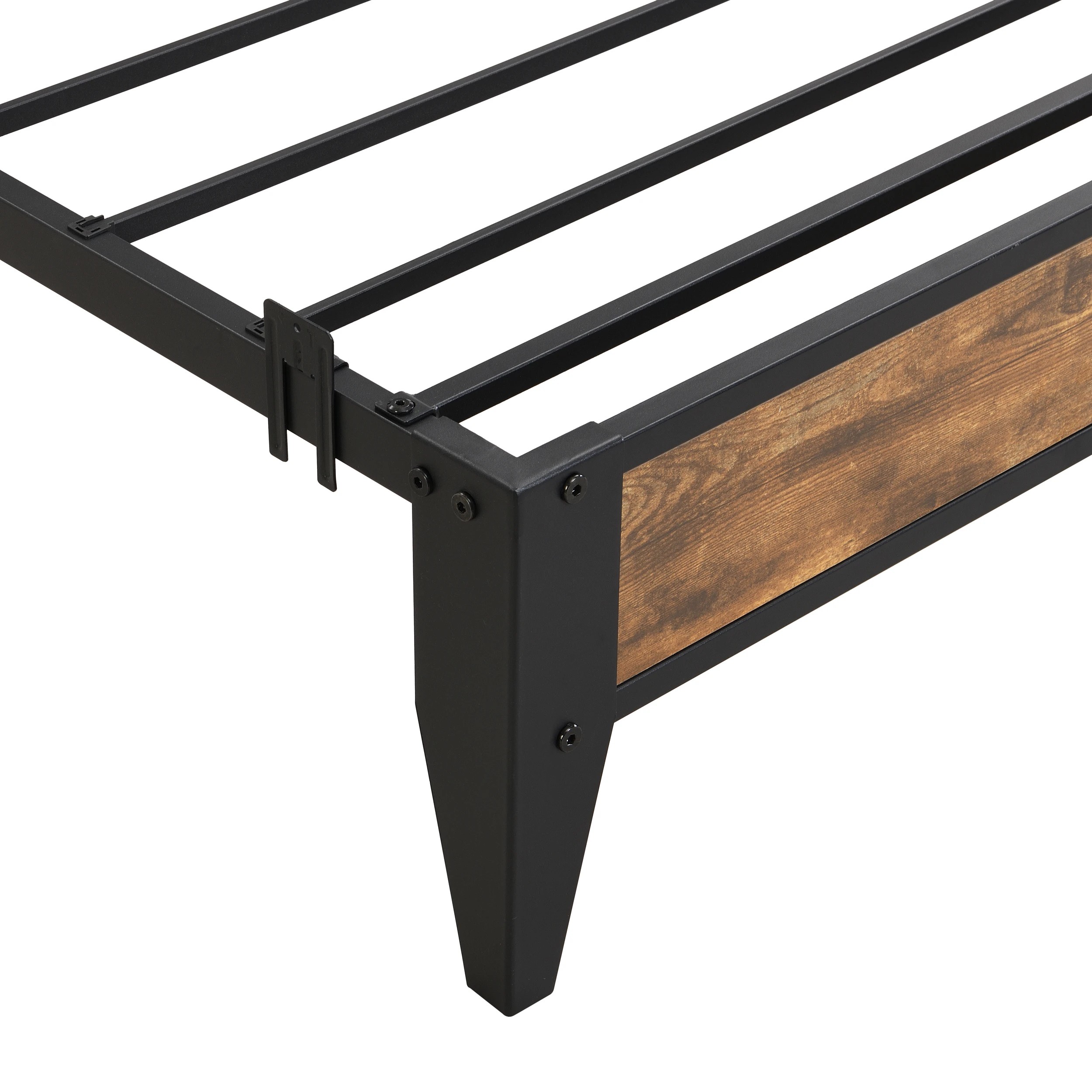 8 IHOMDEC BED03 Queen Bed Frame Charging Station - Brown - Brown, 8 of 10