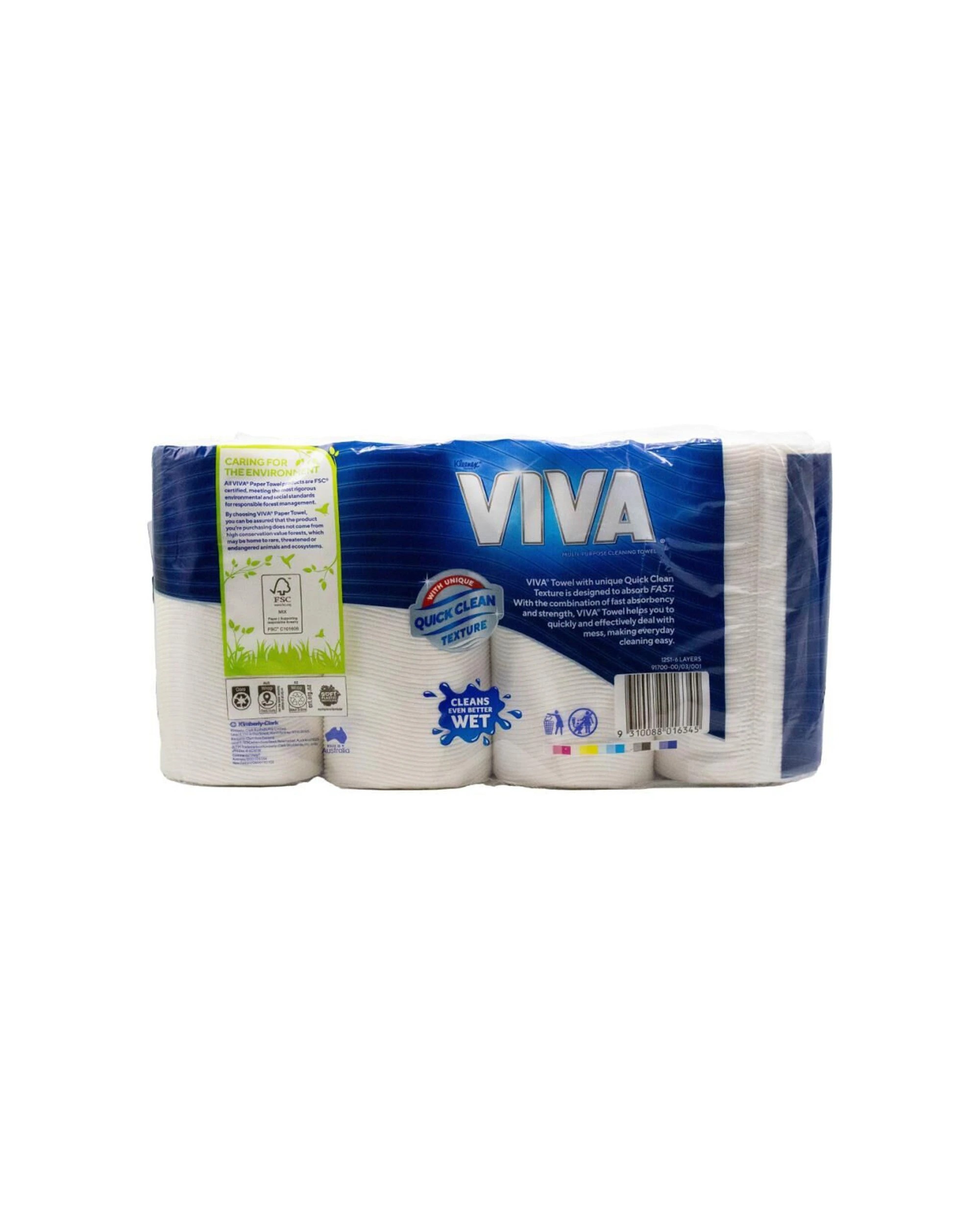 3 Kleenex 6x 8pc Viva Paper Cleaning Towel 60 Sheet Multi-Purpose Pack - White, 3 of 3