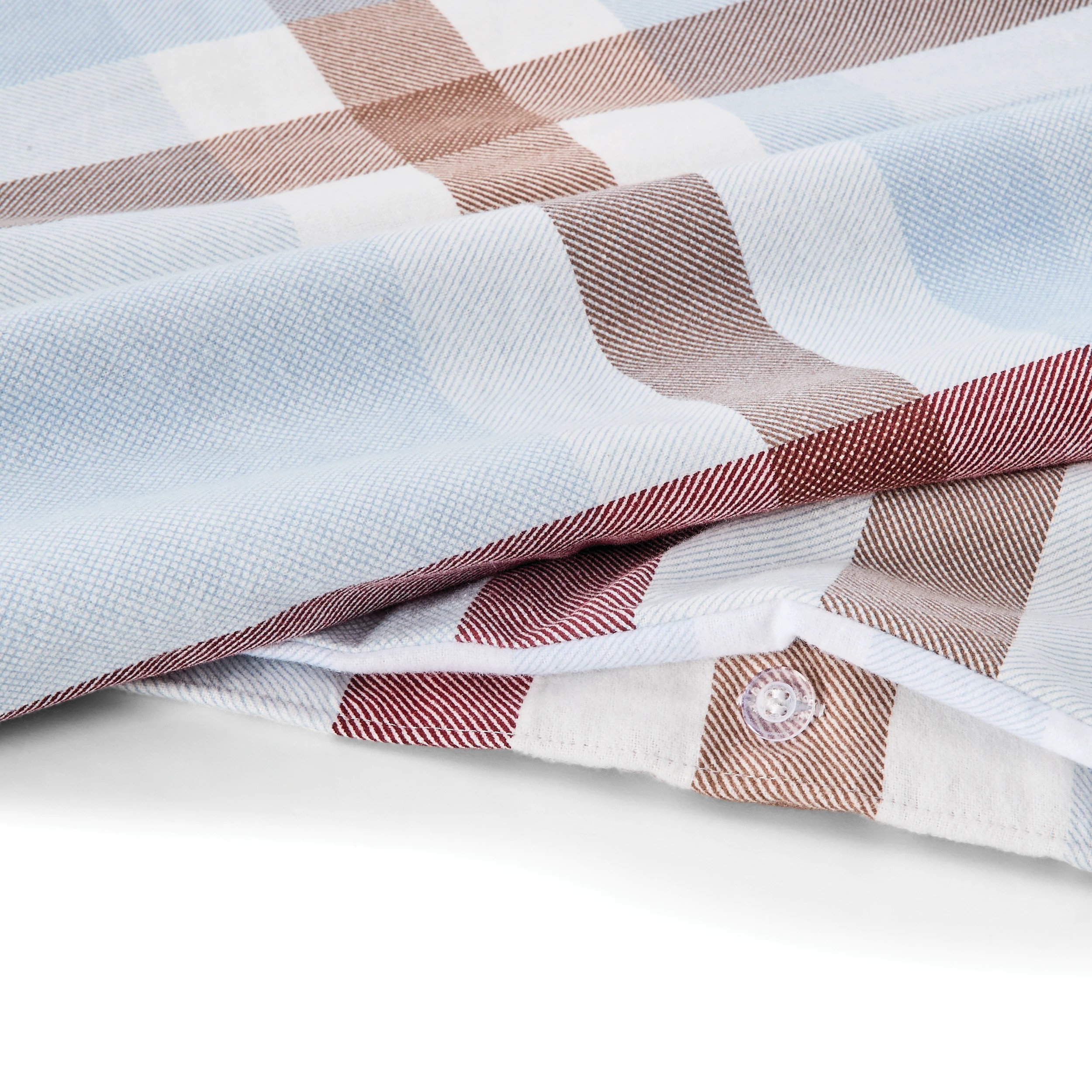 6 Plaid Flannelette Cotton Reversible Quilt Cover Set - Double Bed, 6 of 8