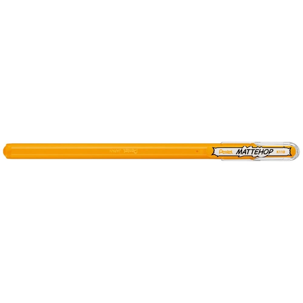 1 Pentel Mattehop Gel Pen 1.0mm Yellow Orange, 1 of 2
