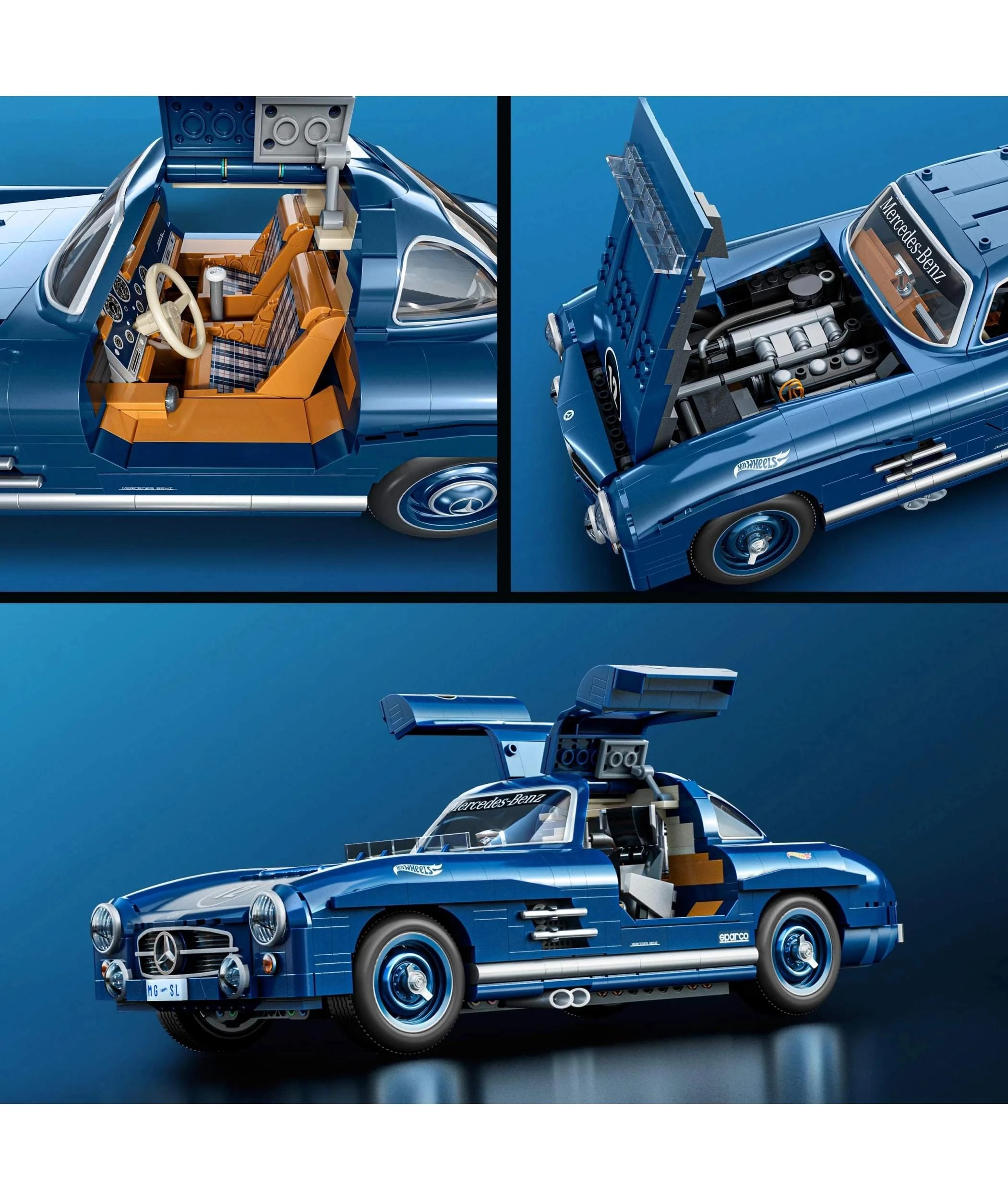 5 Mattel Brick Shop Hot Wheels Mercedes-Benz 300 Sl Building Toy Kit - Multi, 5 of 5