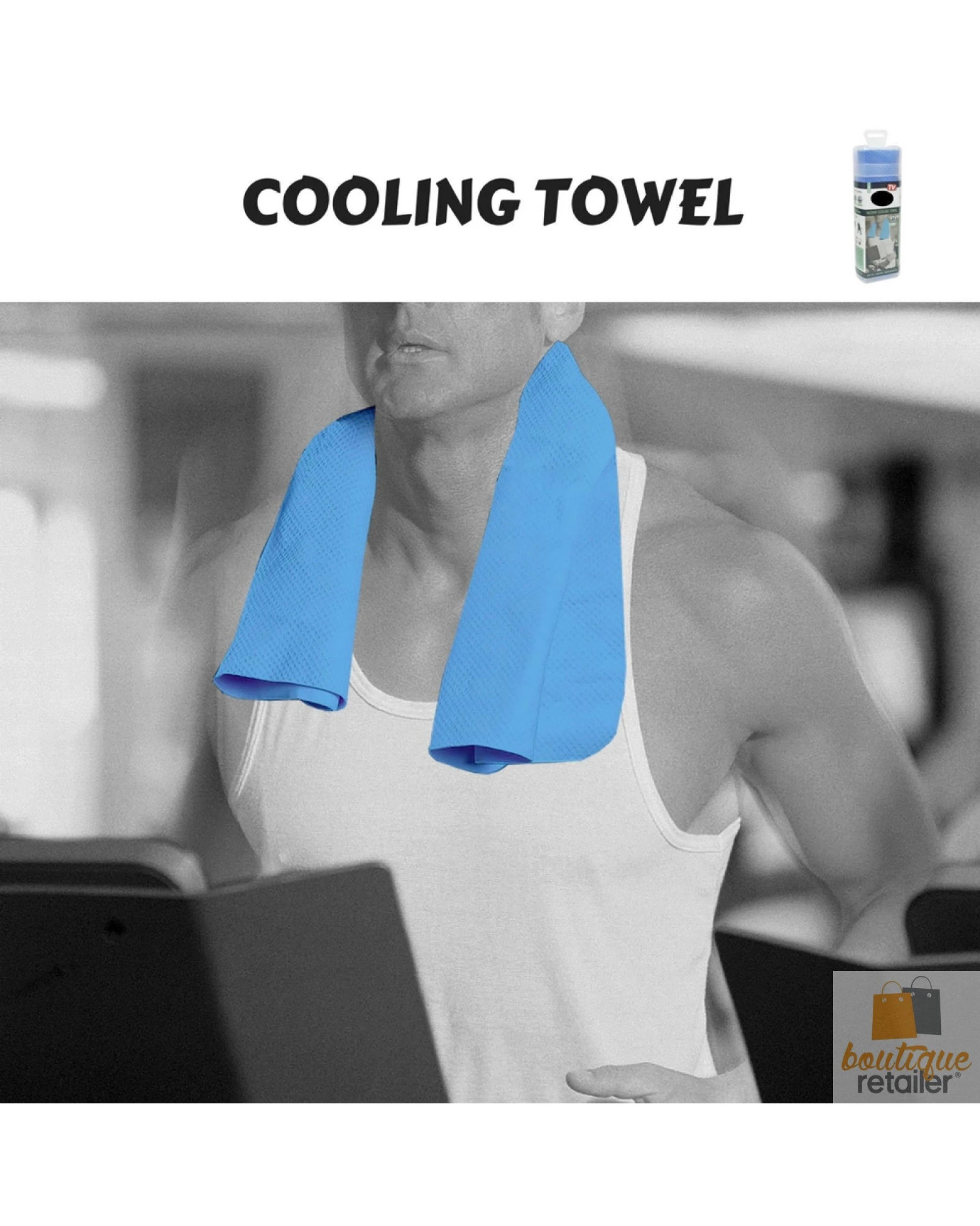 4 BR Sports INSTANT COOLING TOWEL UPF 50+ Ice Cold Sport Sweat Absorbing Chemical Free 66x43, 4 of 4