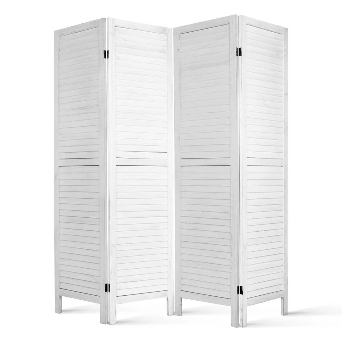 3 Artiss 4 Panel Room Divider Screen 163x170cm Louver - White, 3 of 8