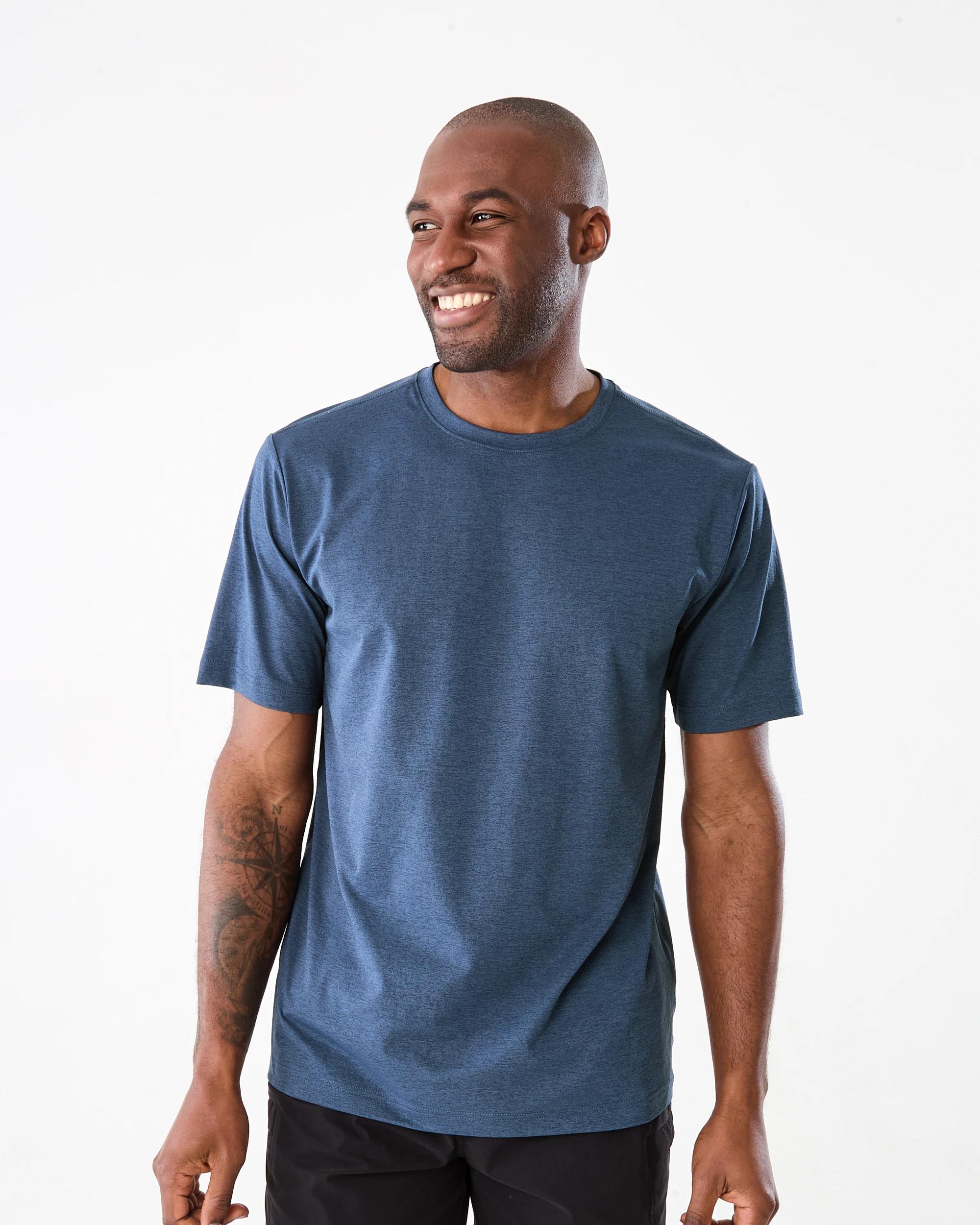 1 Active Mens Regular Training T-shirt Nvy Washd, 1 of 5