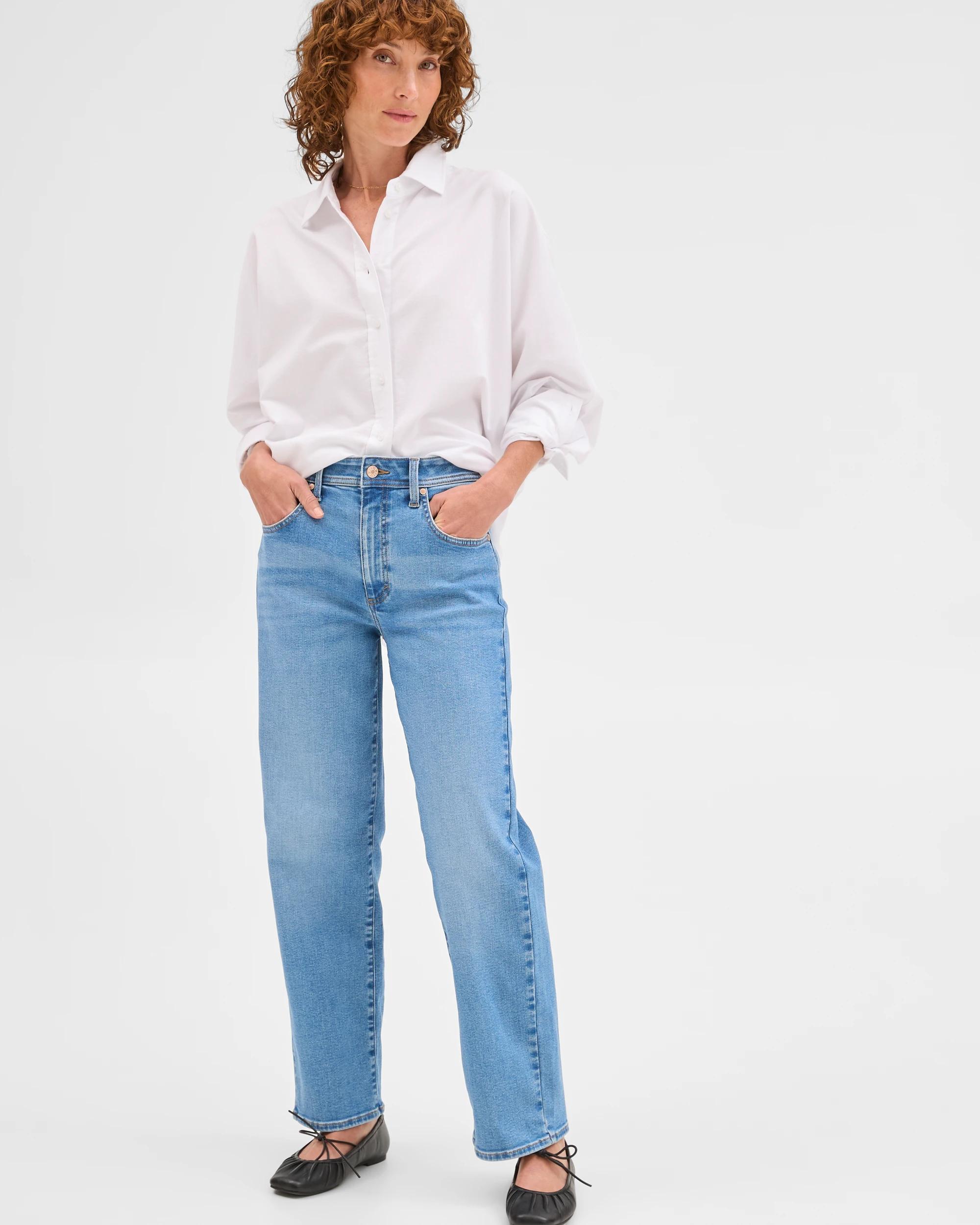 3 Target Denim Tara Slim Fit Straight Denim Jeans SOFT WORN INDIGO, 3 of 6