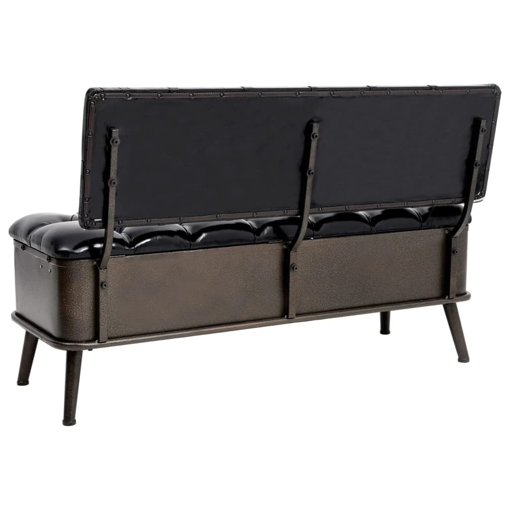 3 vidaXL Storage Bench Artificial Leather - Black, 3 of 6