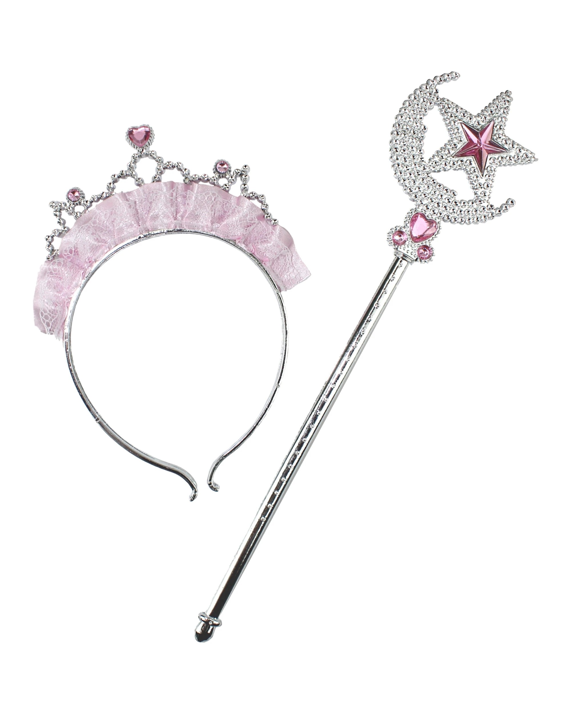 1 Oceana Plastic Princess Star Wand And Headband Set - One Size - Pink, 1 of 1