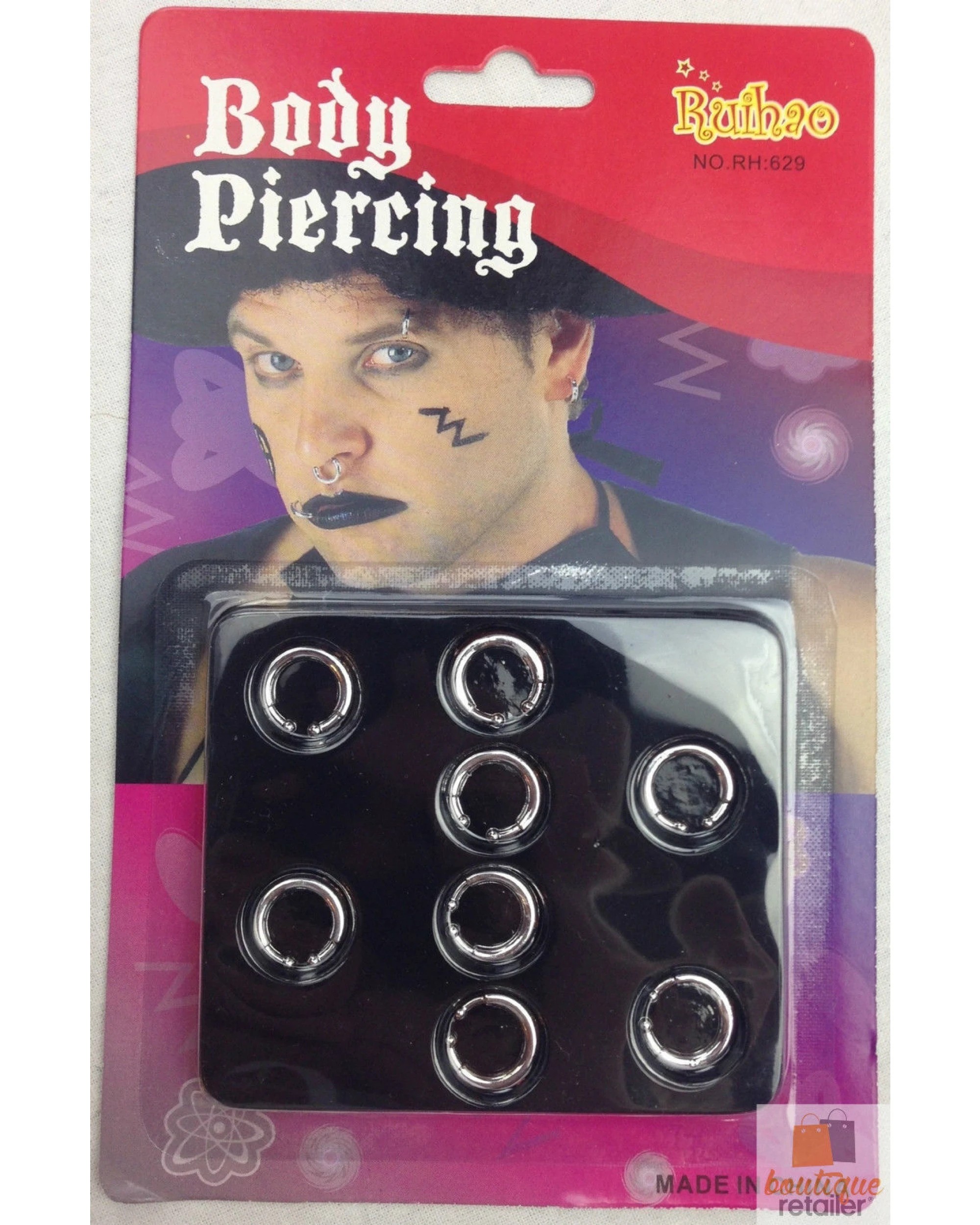 2 BR Costumes Fake Body Piercing Rings for Costume and Party Use, 2 of 2