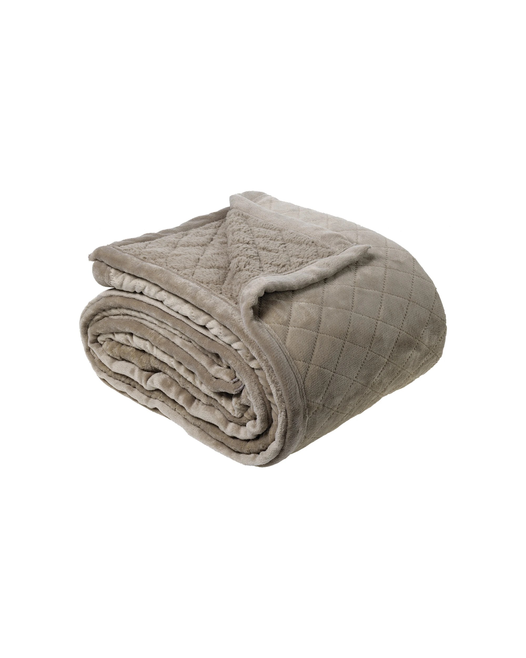 1 Bianca Mansfield 480gsm Sherpa Blanket Super King - Grey, 1 of 2