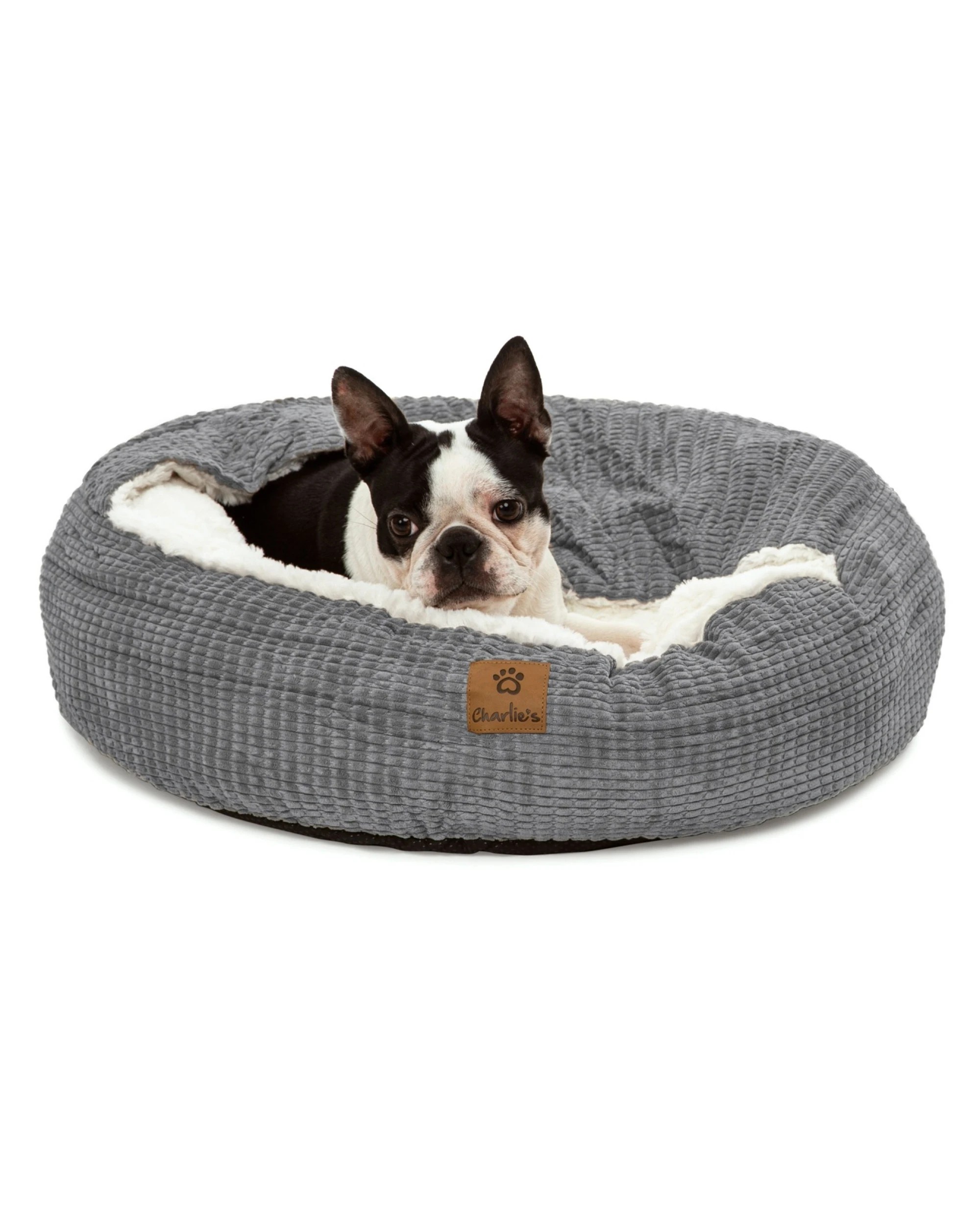 2 Charlie's Snookie Hooded Calming Dog Bed Extra Large - Grey, 2 of 9