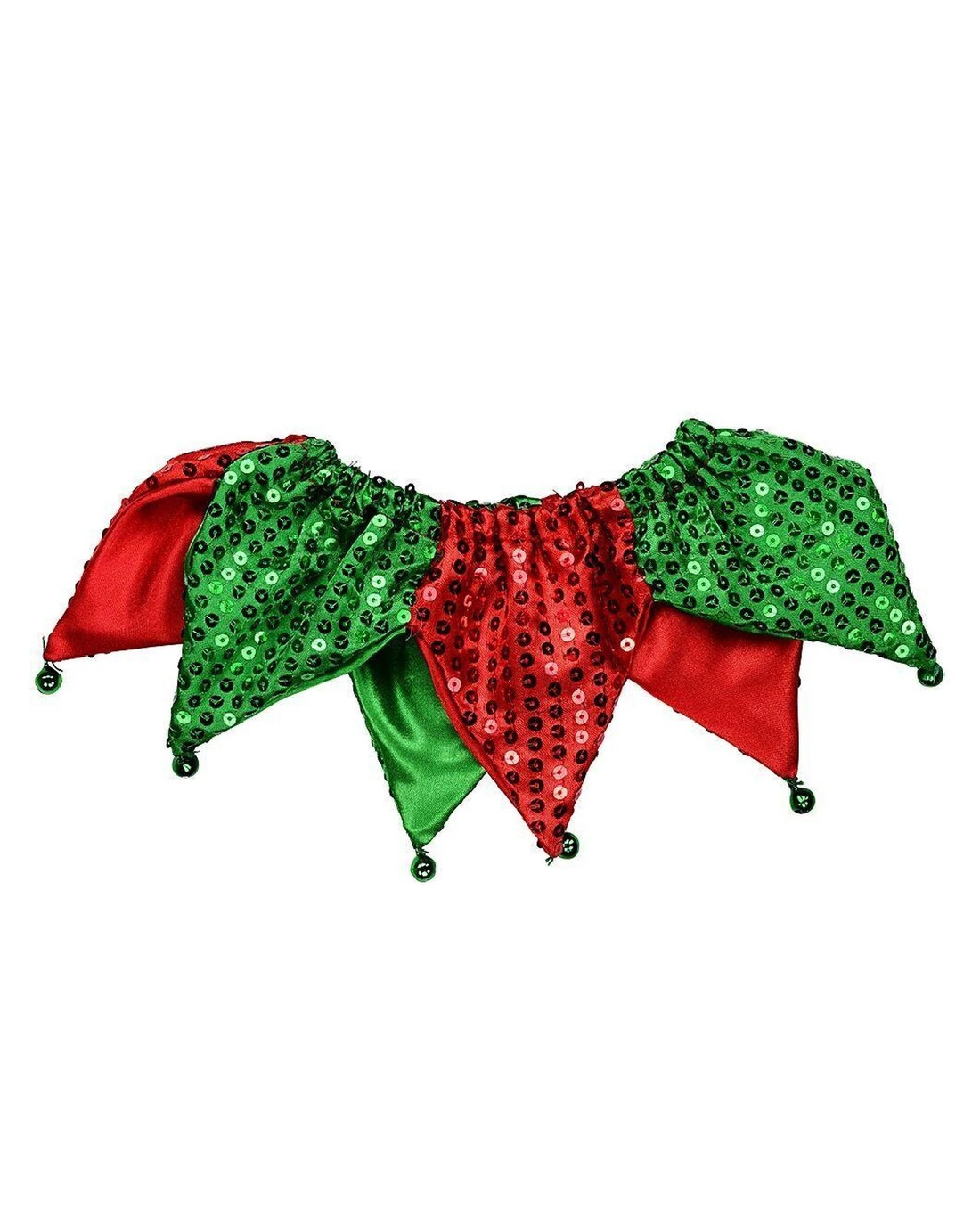 Christmas Warehouse Red & Green Dog Jester Collar With Sequins & Bells ...